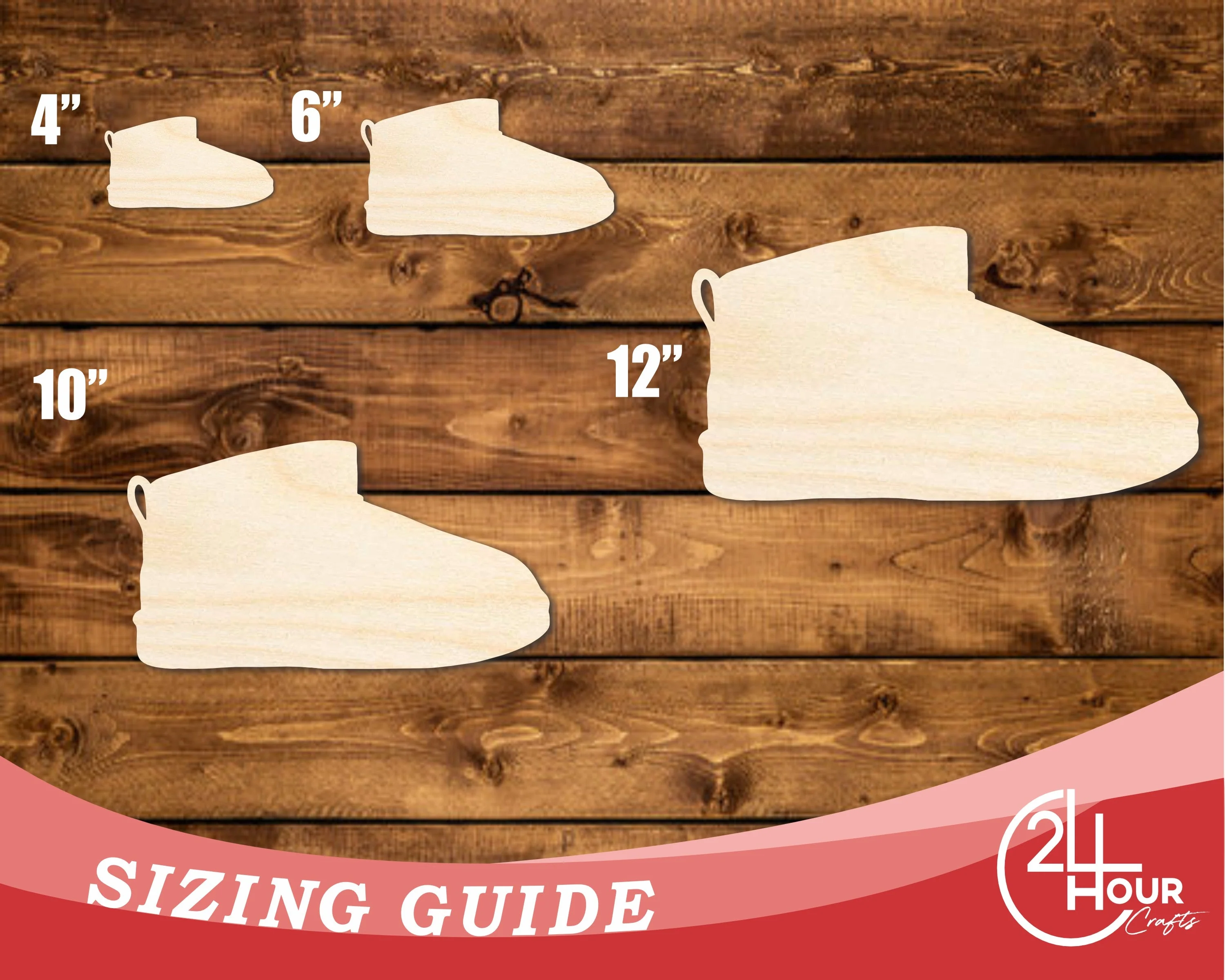 Unfinished Wood Winter Boot Shape | DIY Craft Cutout | up to 46" DIY - Image 3