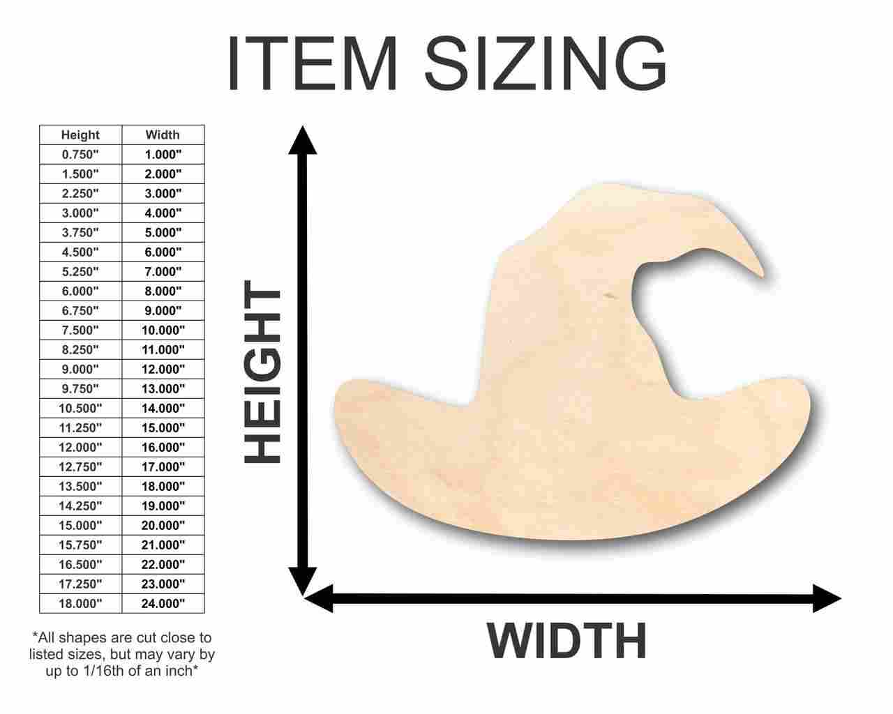 Unfinished Wood Witch Hat Shape - Halloween - Spooky - Craft - up to 46" DIY - Image 2