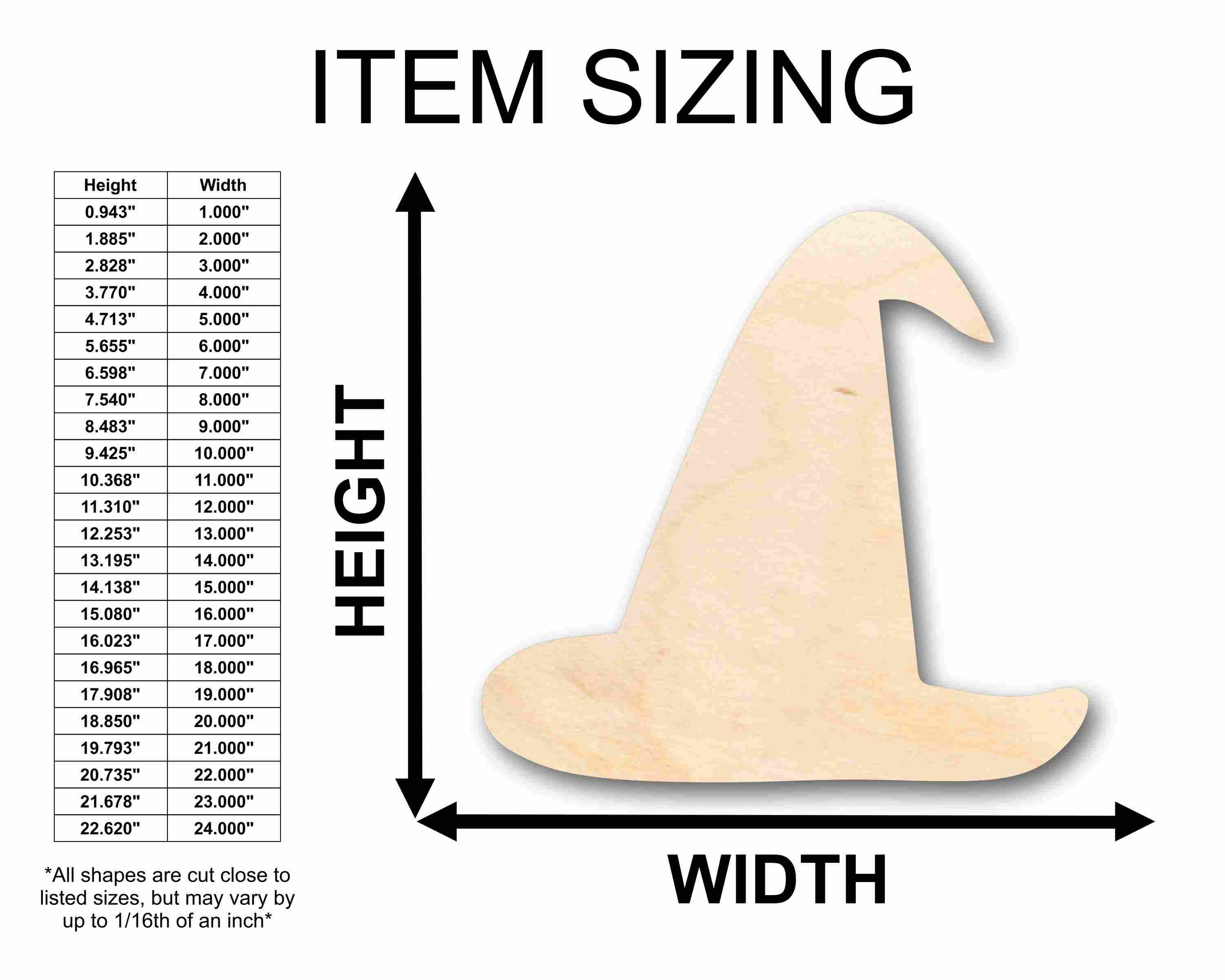 Unfinished Wood Witch Hat Silhouette - Craft- up to 46" DIY - Image 2