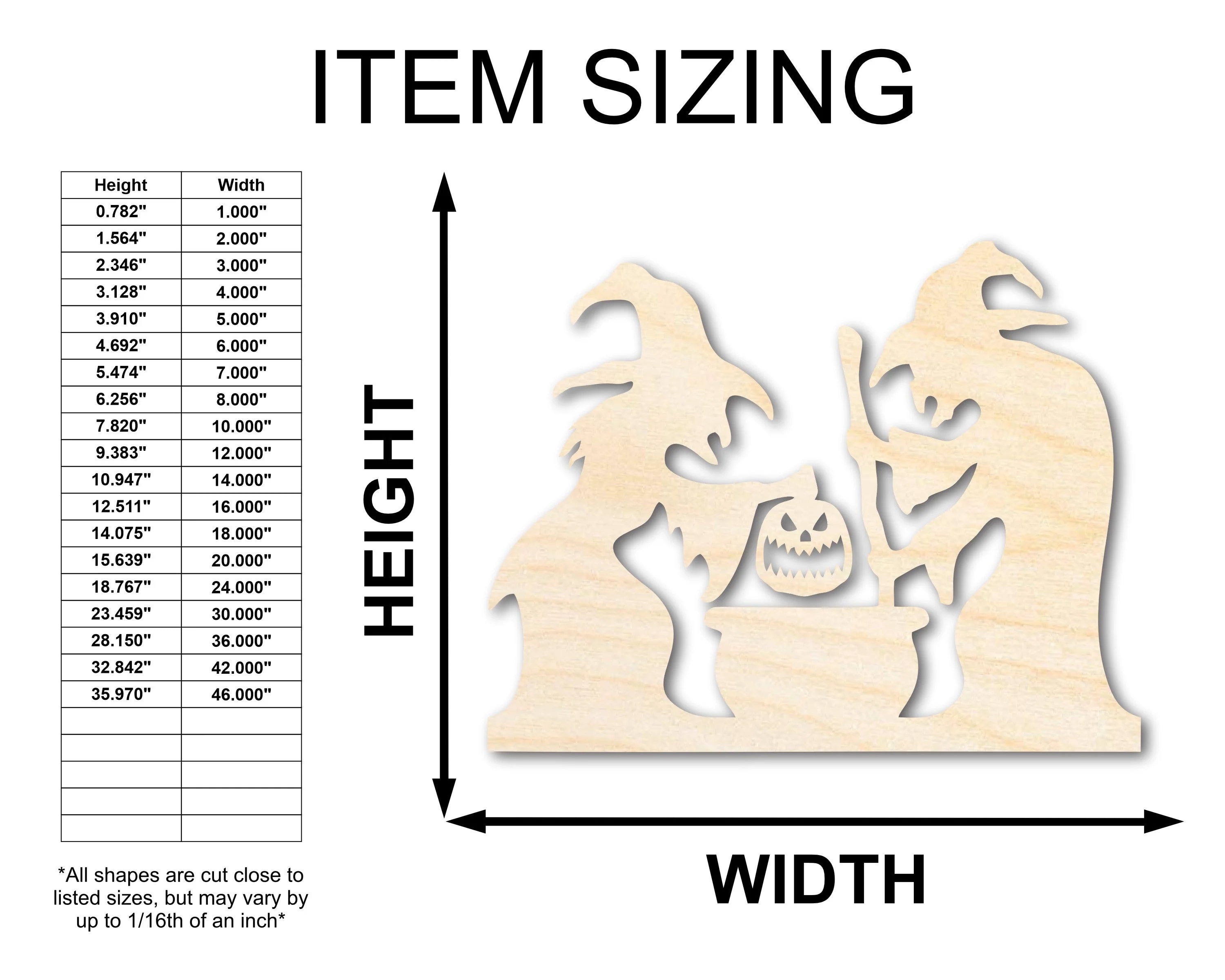 Unfinished Wood Witches Brewing Scene Shape - Craft - up to 46" - Image 2