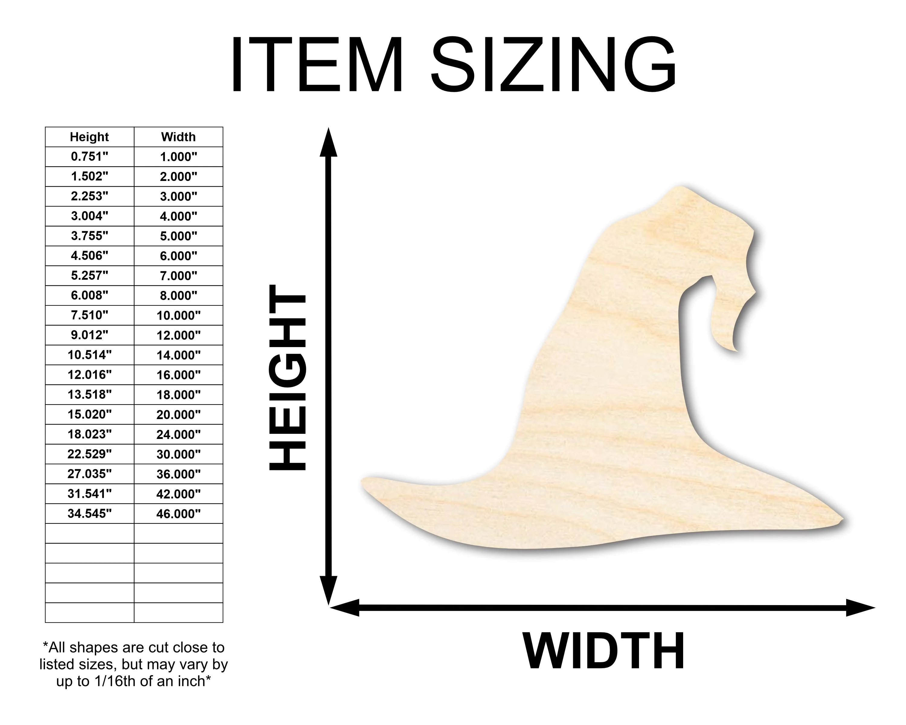 Unfinished Wood Wizard Hat Shape - Craft - up to 46" - Image 2