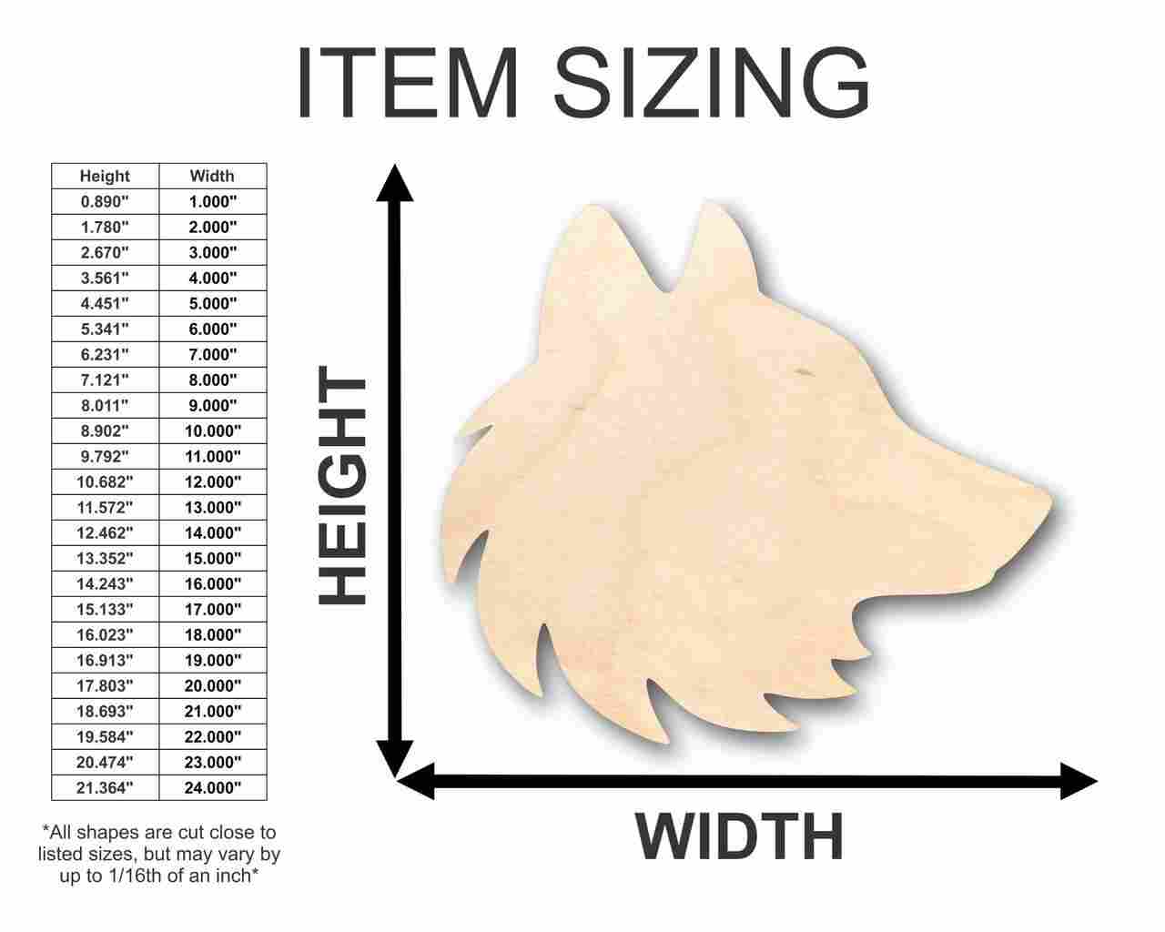 Unfinished Wood Wolf Head Shape - Animal - Wildlife - Craft - up to 46" DIY - Image 2
