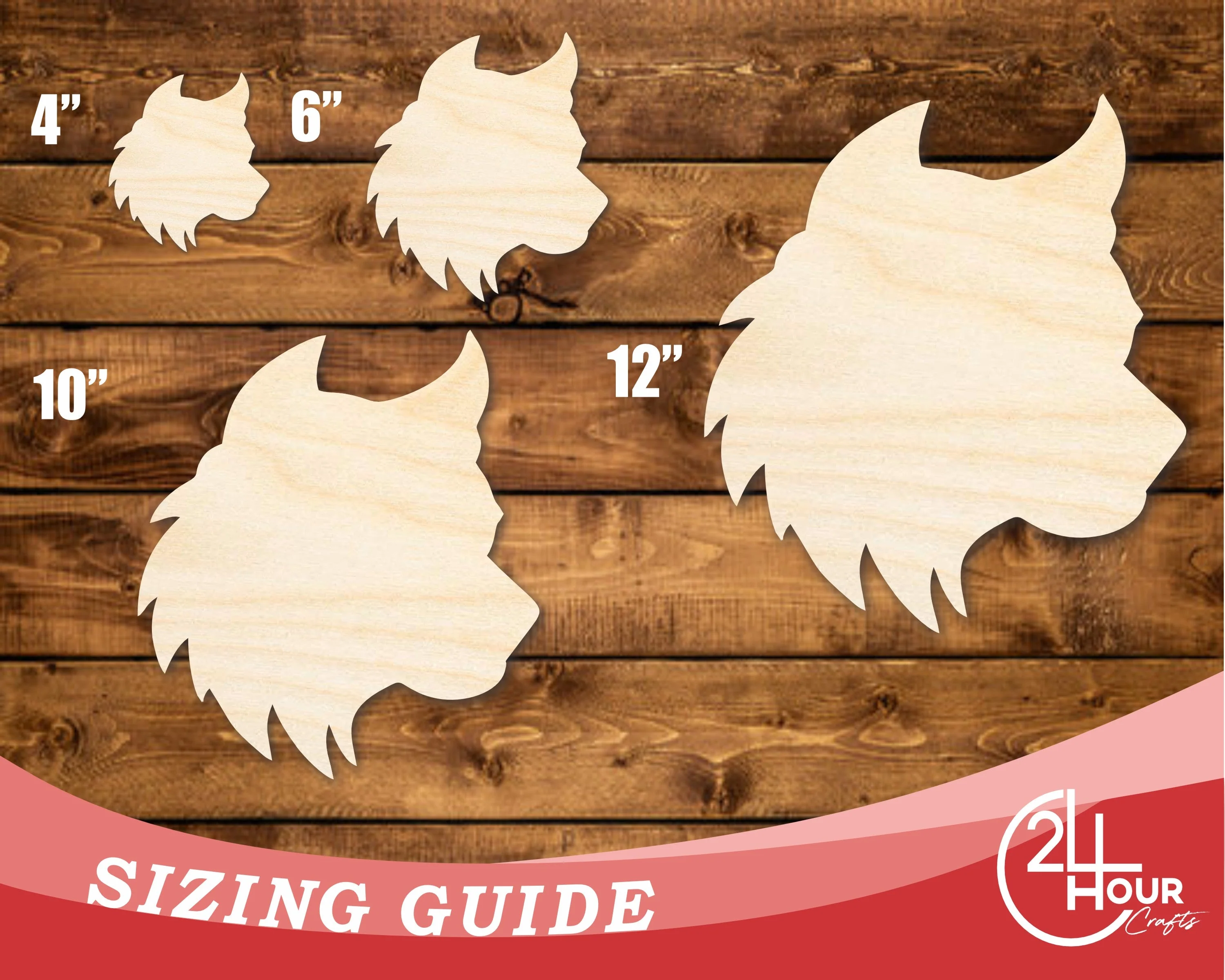 Unfinished Wood Wolf Mascot Shape | DIY Craft Cutout | up to 46" DIY - Image 3
