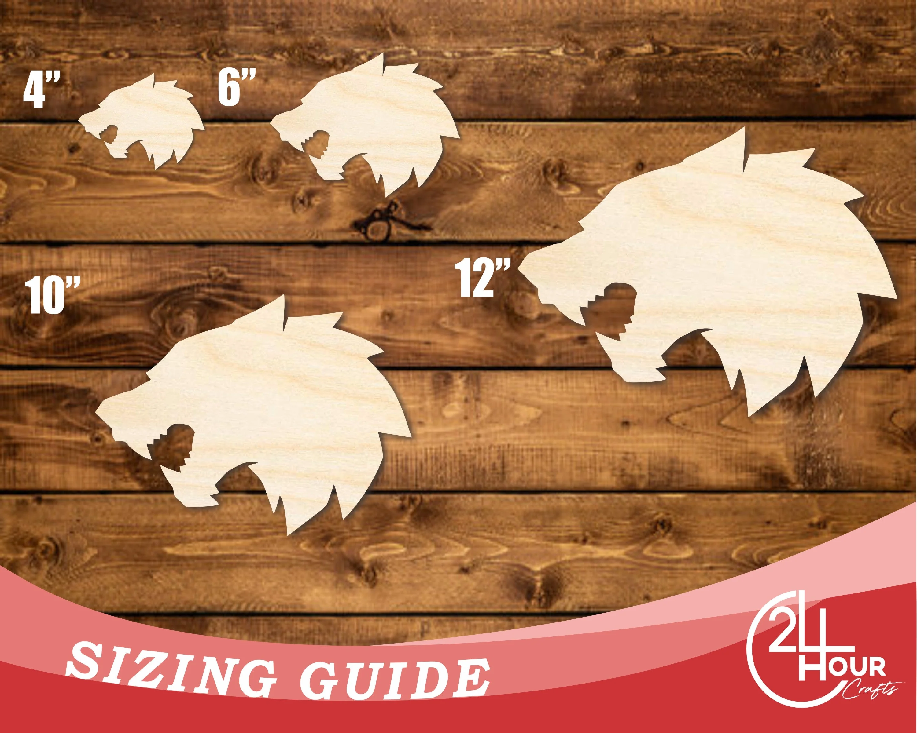 Unfinished Wood Wolf Mascot Shape | DIY Craft Cutout | up to 46" DIY - Image 3