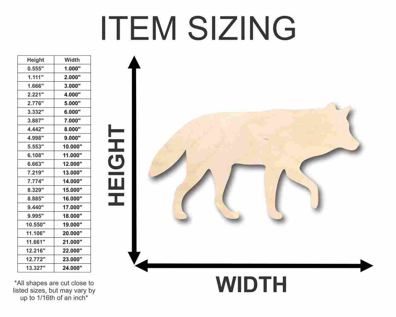 Unfinished Wood Wolf Shape - Animal - Wildlife - Craft - up to 46" DIY - Image 2