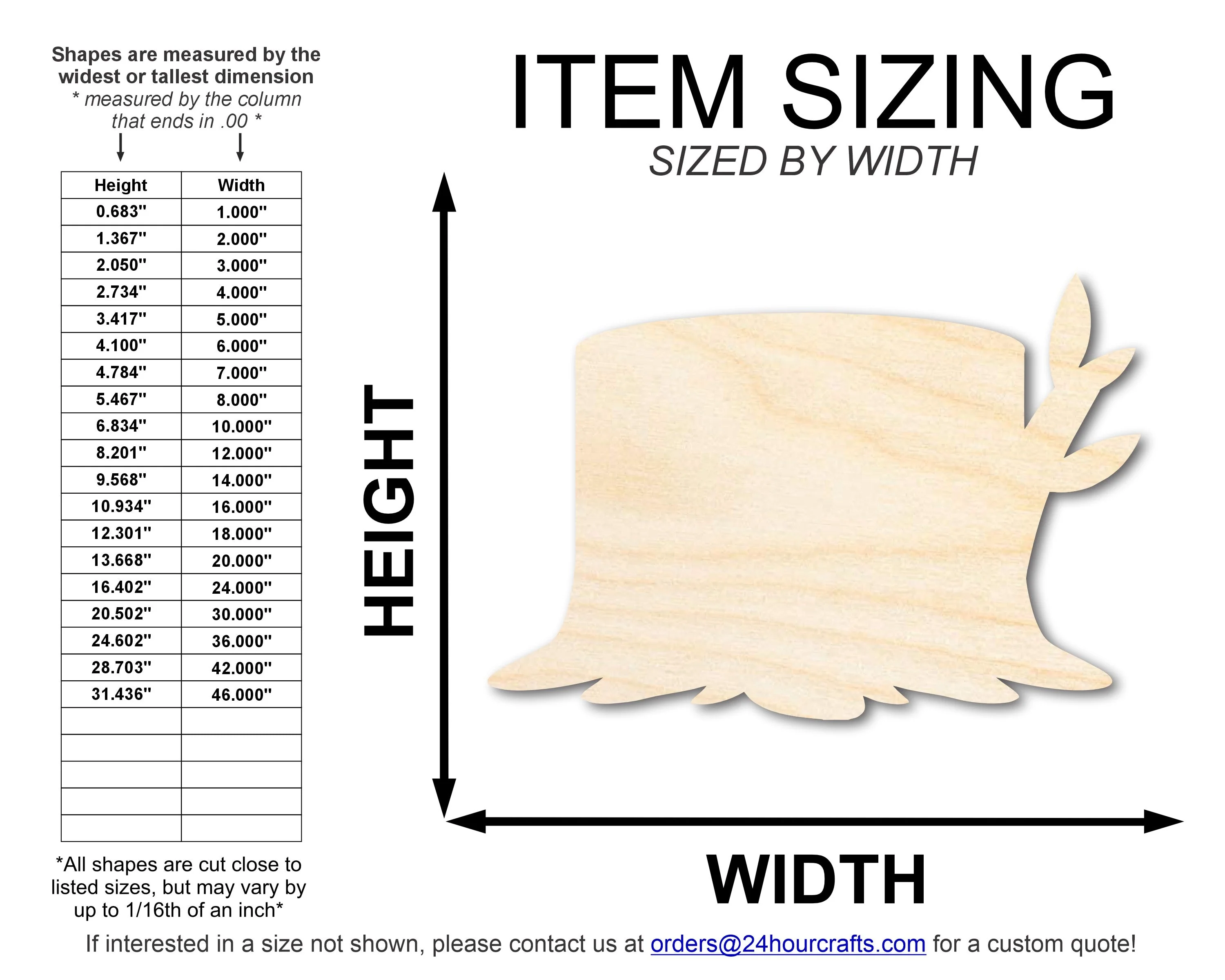 Unfinished Wood Wooden Stump Shape | DIY Craft Cutout | up to 46" DIY - Image 2