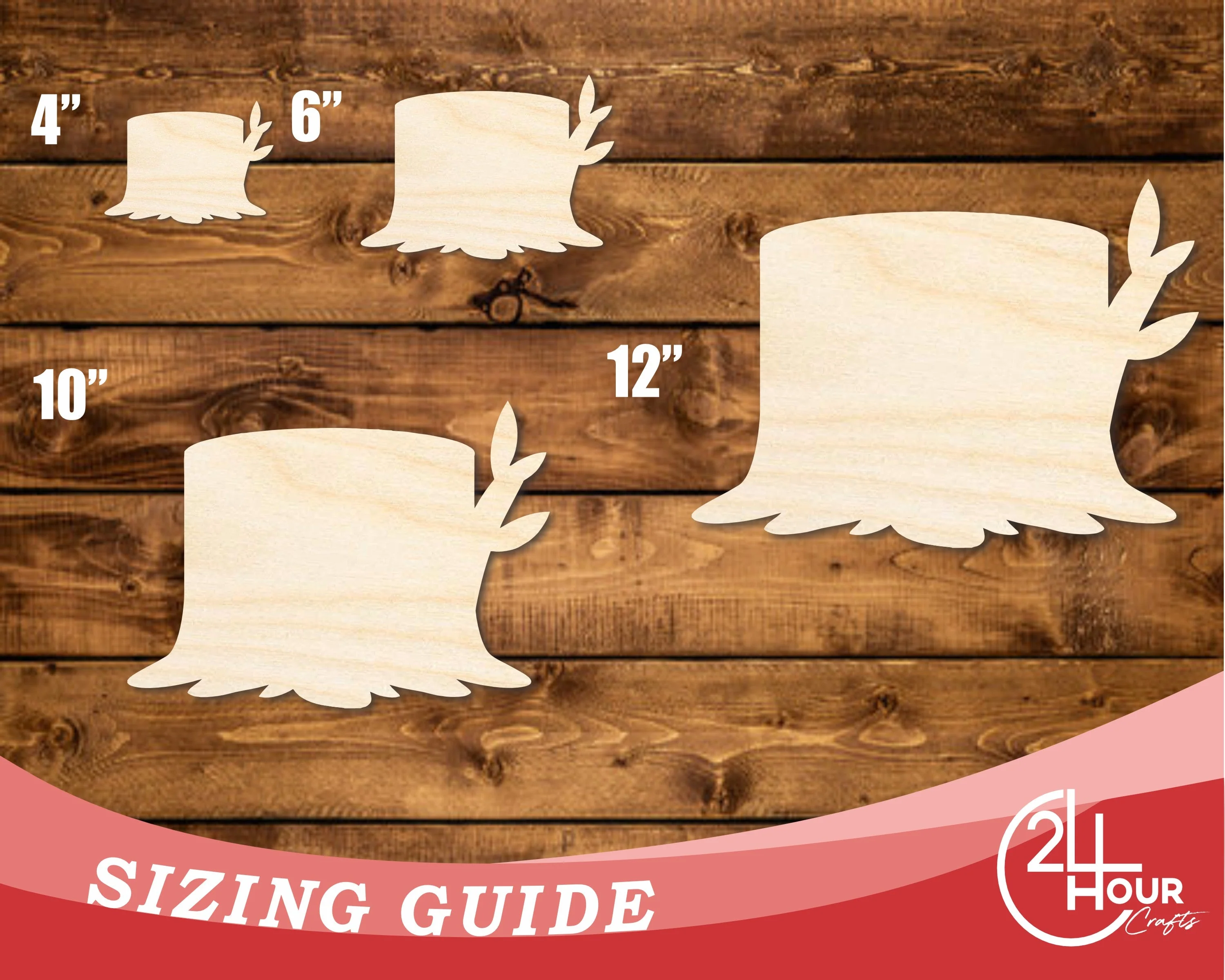 Unfinished Wood Wooden Stump Shape | DIY Craft Cutout | up to 46" DIY - Image 3