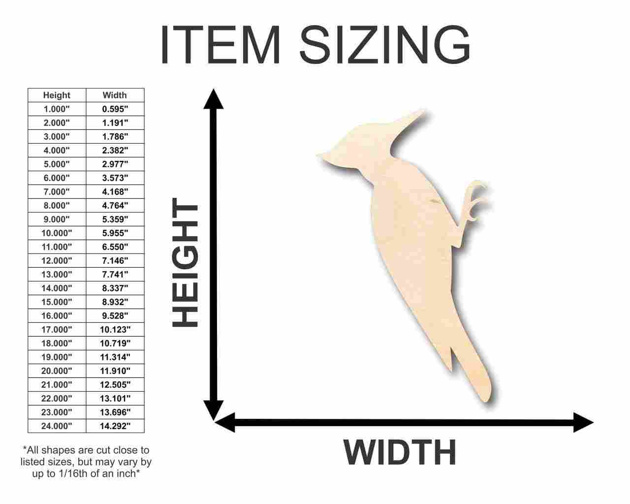 Unfinished Wood Woodpecker Shape - Animal - Wildlife - Craft - up to 46" DIY - Image 2