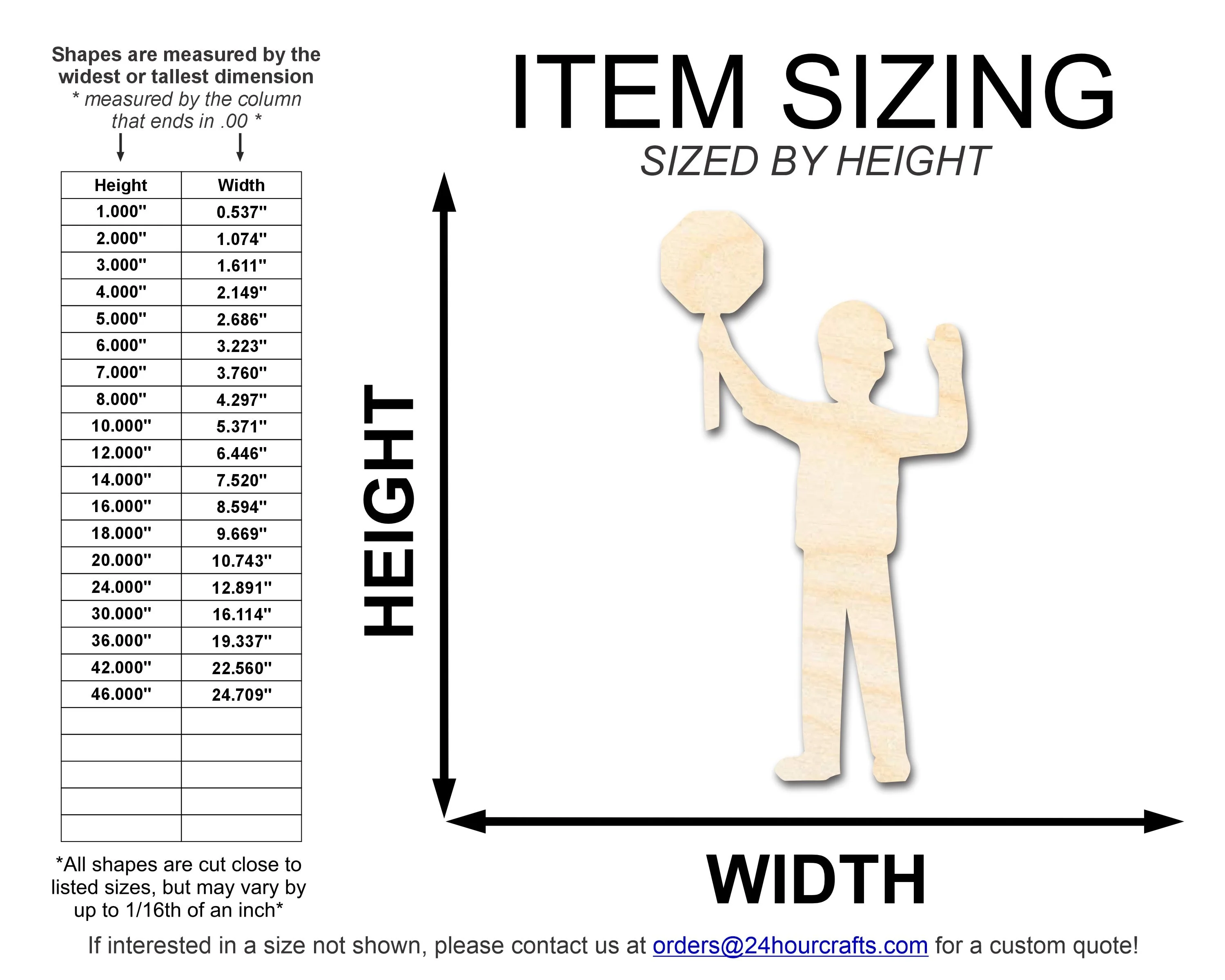 Unfinished Wood Worker With Sign Shape | DIY Craft Cutout | up to 46" DIY - Image 2