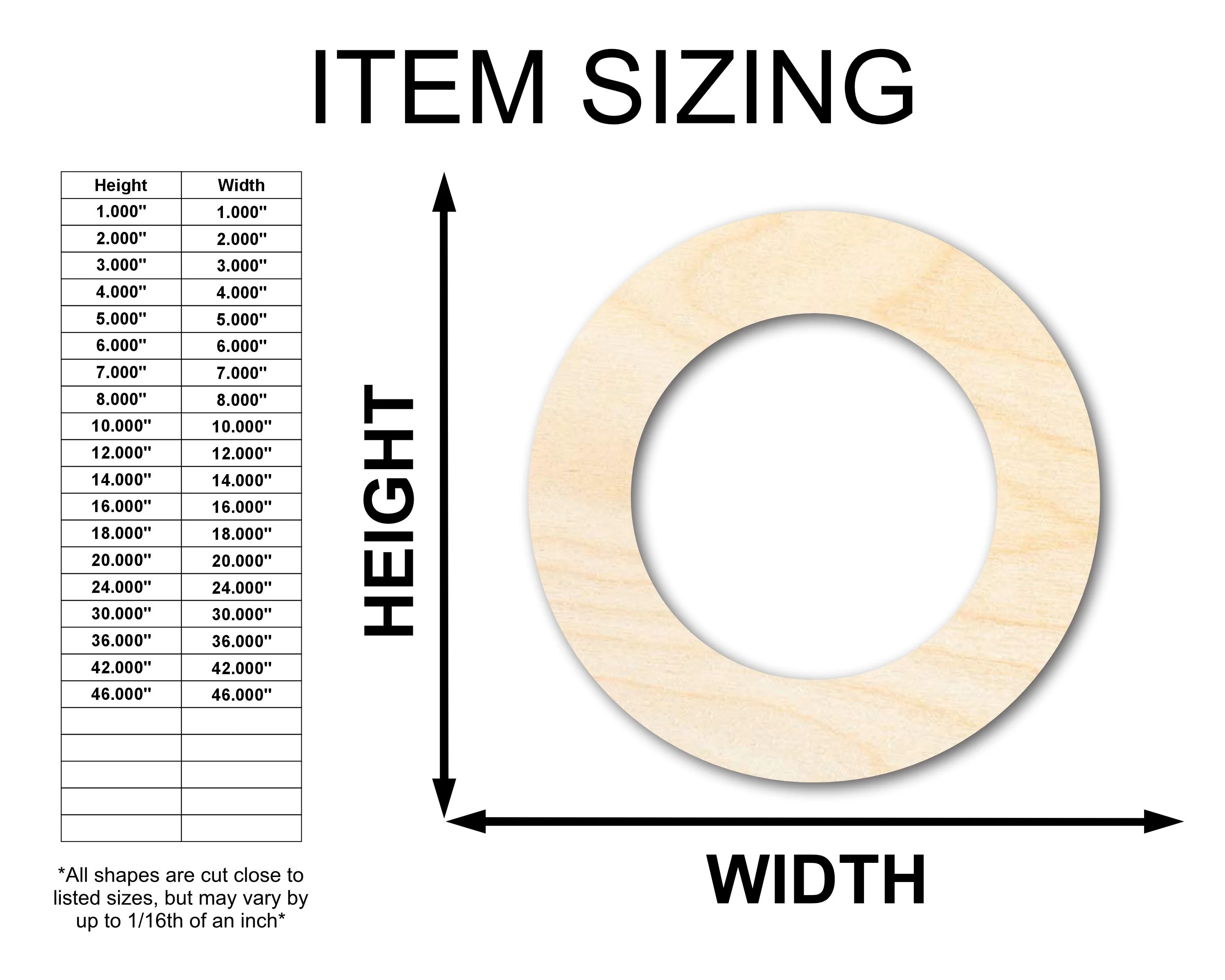 Unfinished Wood Wreath Blank Shape | Craft Cutout | up to 46" DIY - Image 3