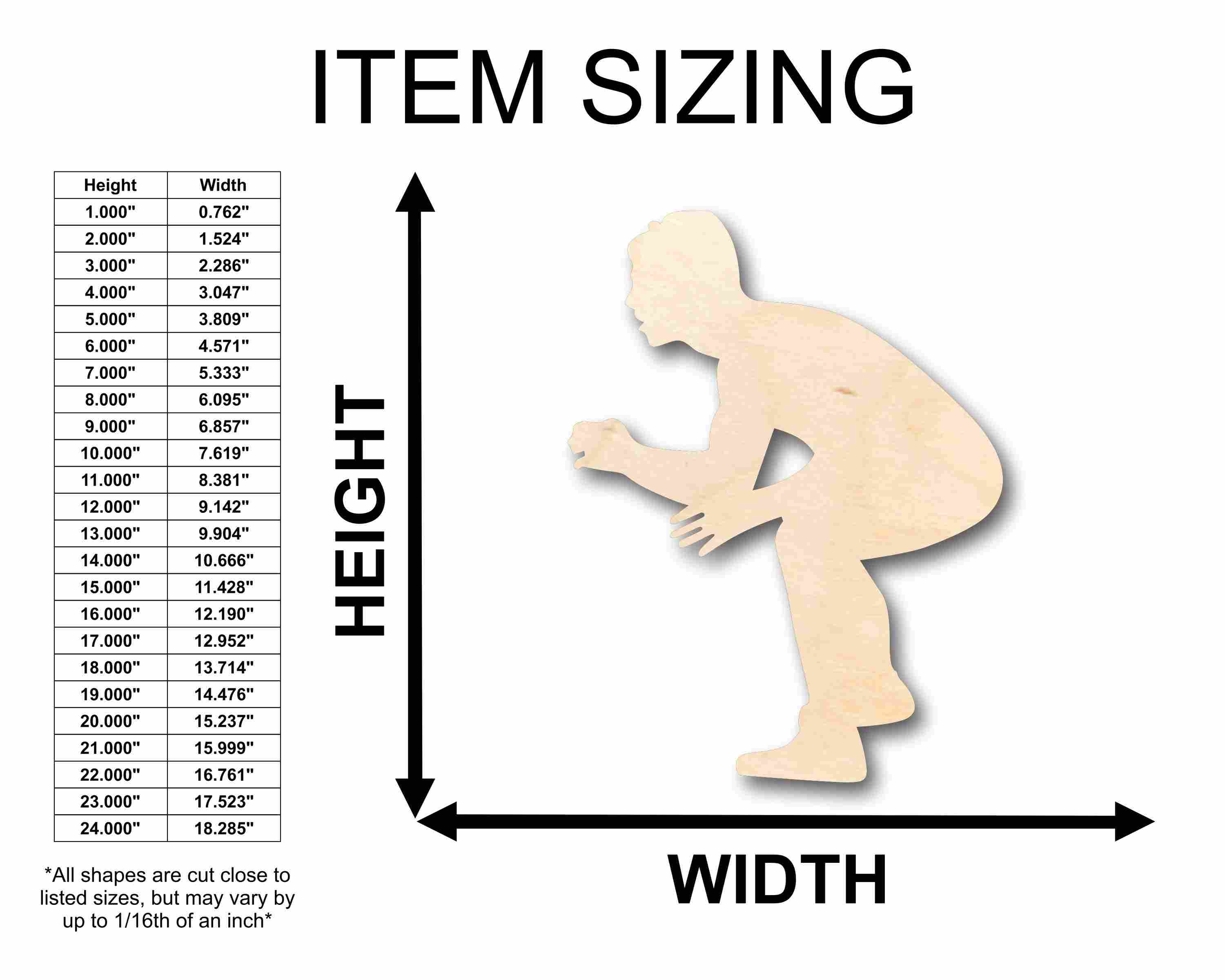 Unfinished Wood Wrestler Silhouette - Craft- up to 46" DIY - Image 2