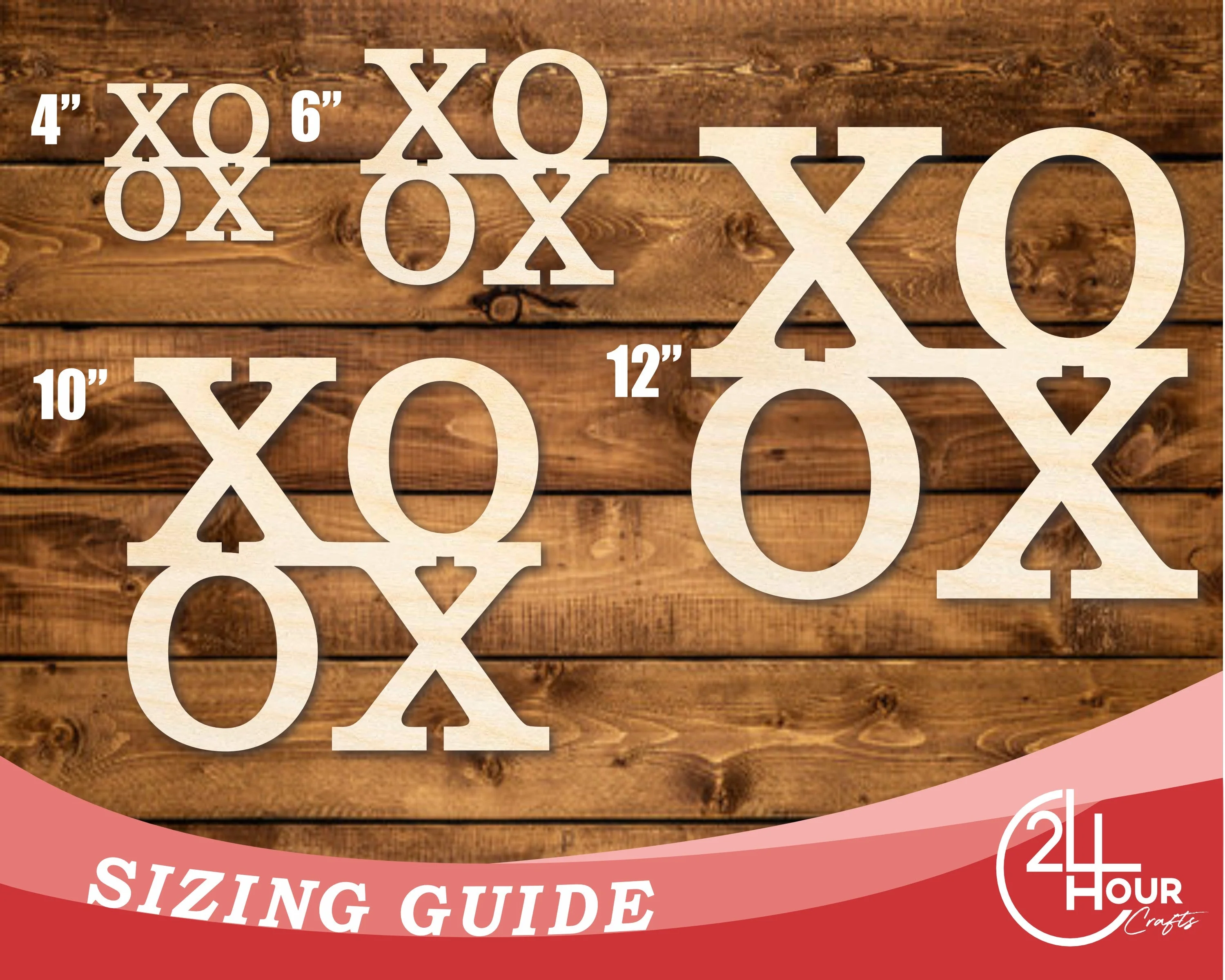 Unfinished Wood XOXO Cutout | DIY Craft Shape | up to 46" DIY - Image 3