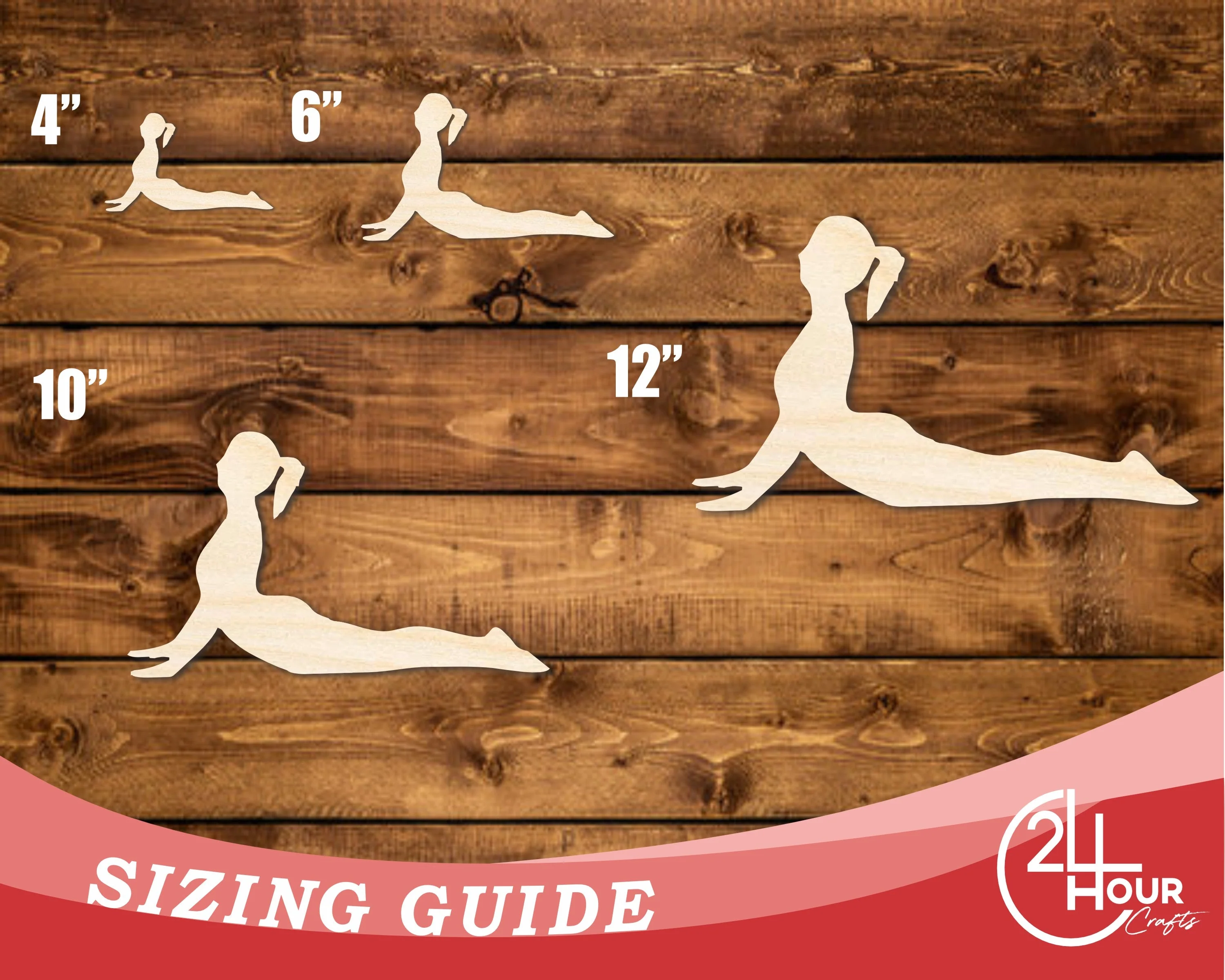 Unfinished Wood Yoga Cobra Pose Shape | DIY Craft Cutout | up to 46" DIY - Image 3