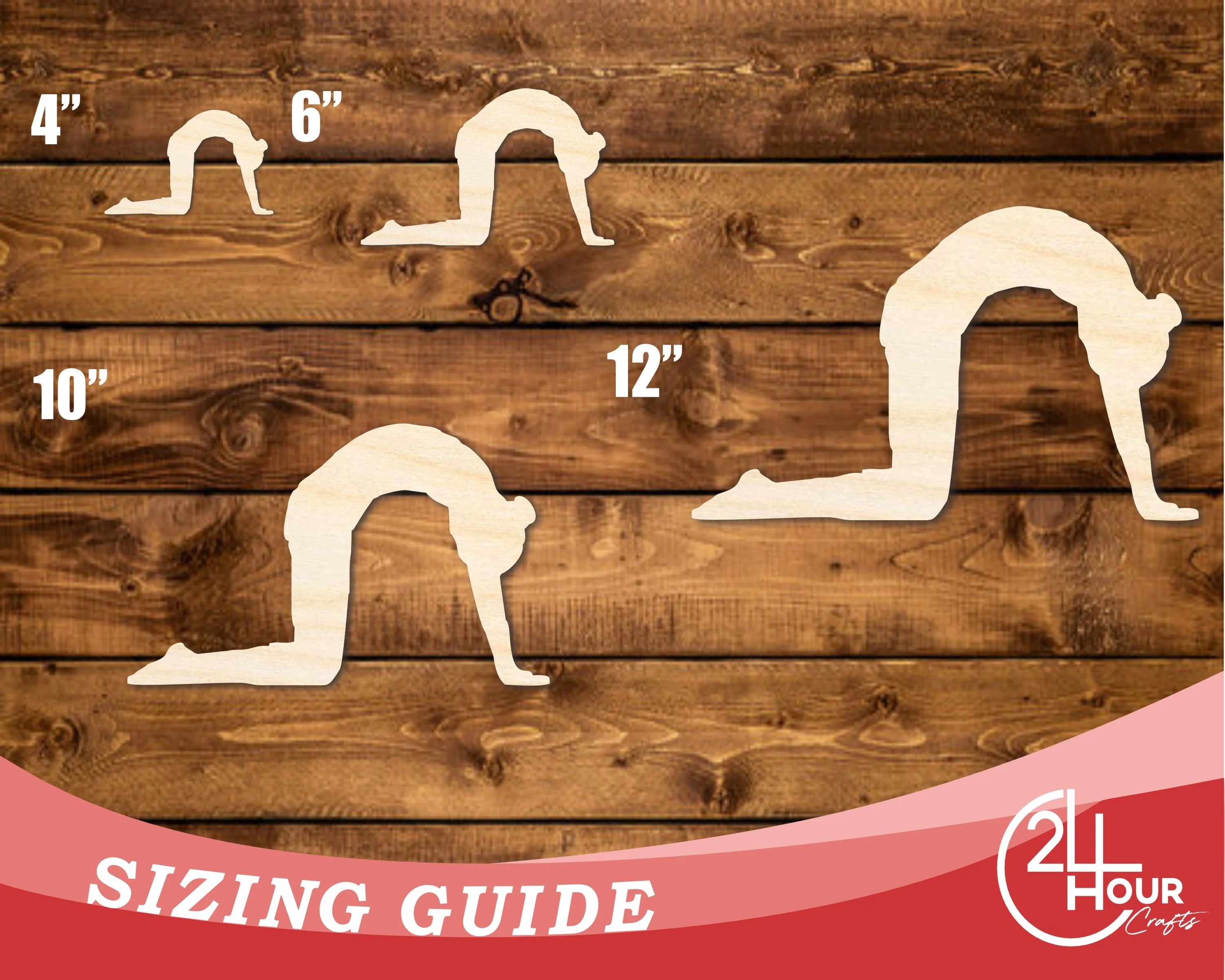 Unfinished Wood Yoga Cow Pose Shape | DIY Craft Cutout | up to 46" DIY - Image 3