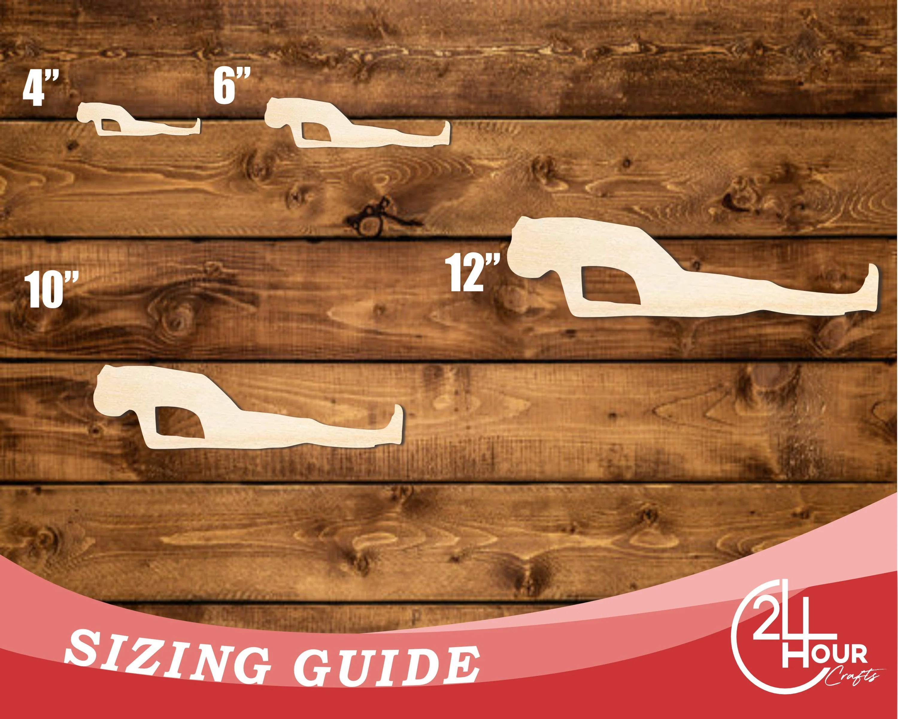 Unfinished Wood Yoga Fish Pose Shape | DIY Craft Cutout | up to 46" DIY - Image 3