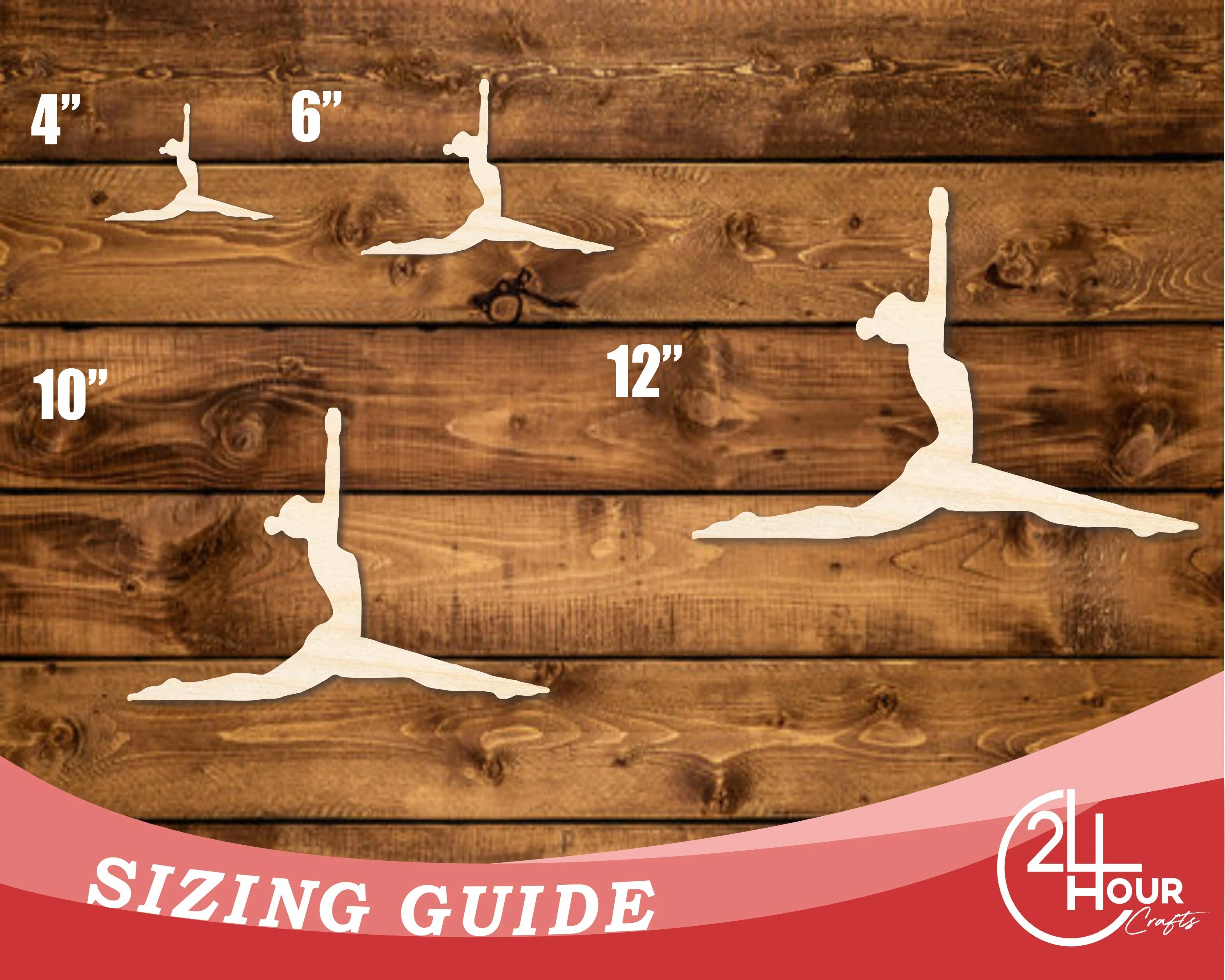 Unfinished Wood Yoga Monkey Pose Shape | DIY Craft Cutout | up to 46" DIY - Image 3