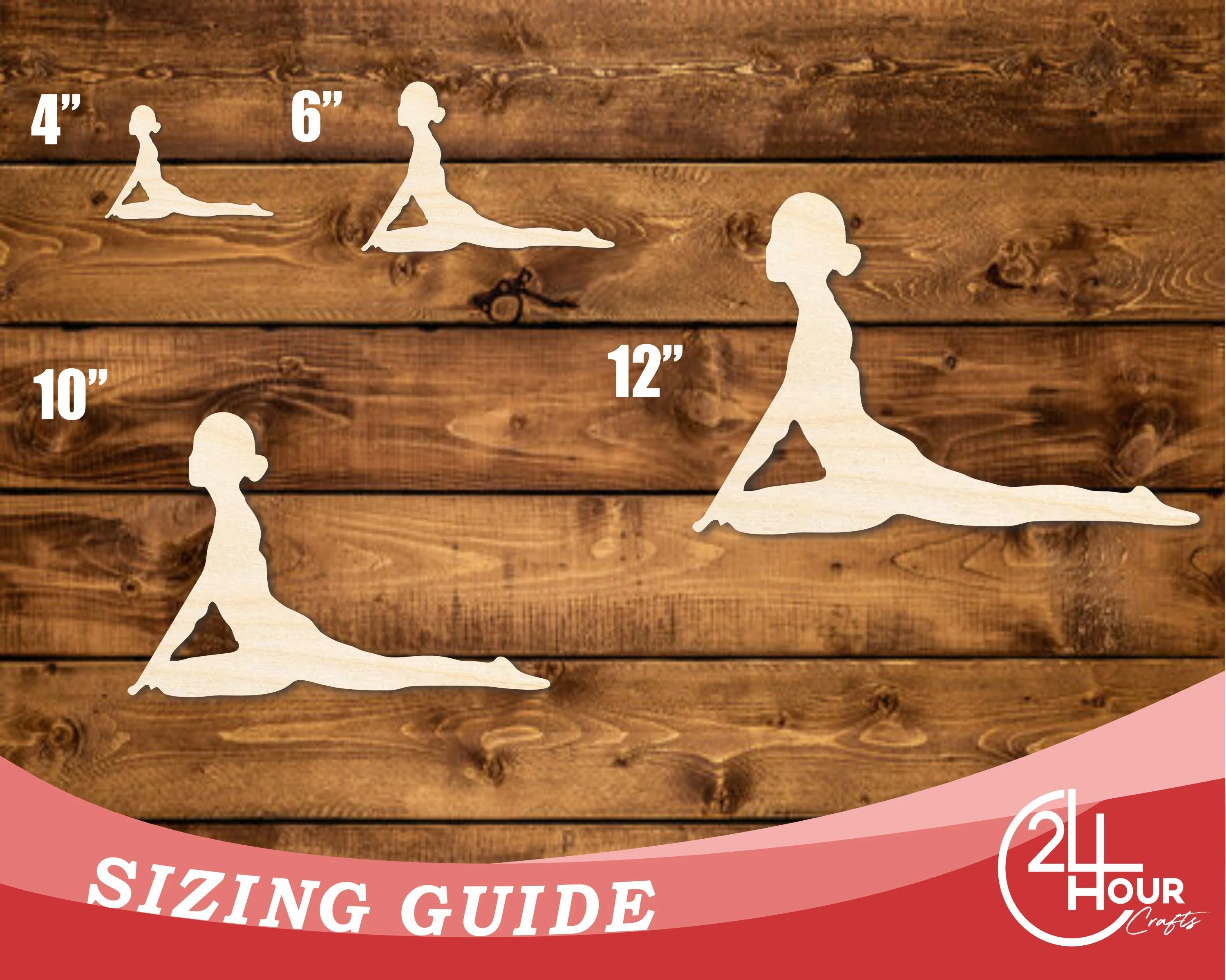 Unfinished Wood Yoga Pigeon Pose Shape | DIY Craft Cutout | up to 46" DIY - Image 3