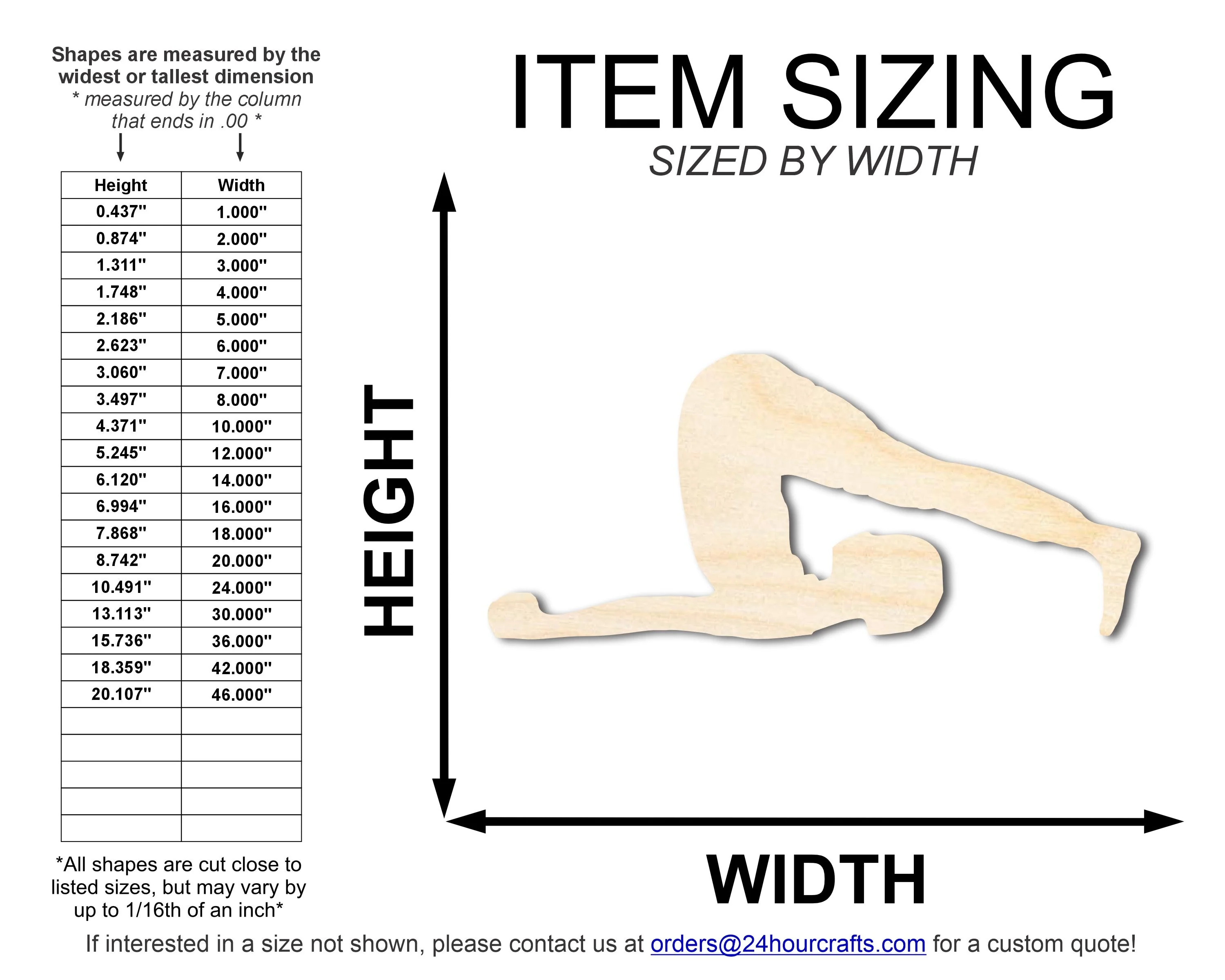 Unfinished Wood Yoga Plow Pose Shape | DIY Craft Cutout | up to 46" DIY - Image 2