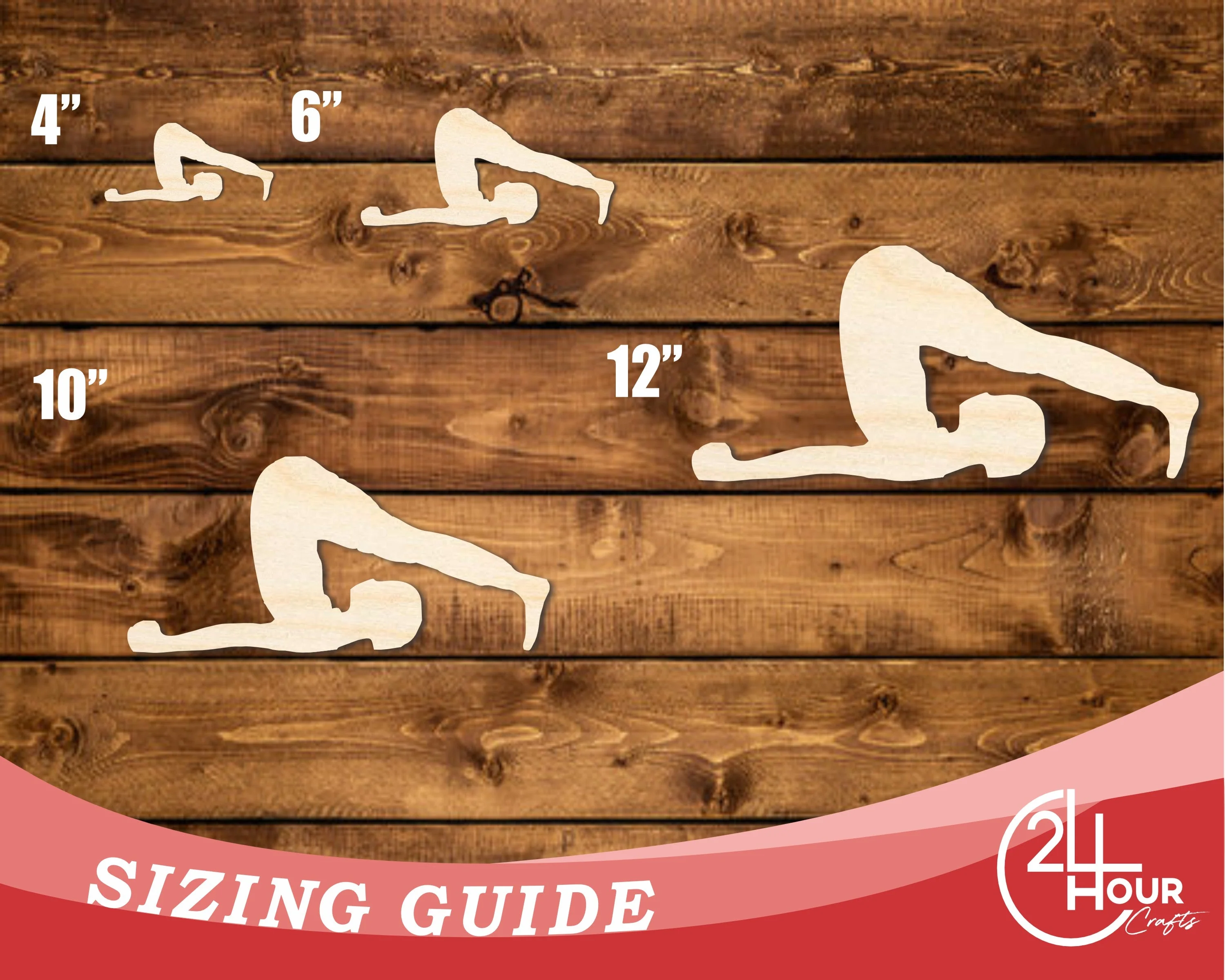 Unfinished Wood Yoga Plow Pose Shape | DIY Craft Cutout | up to 46" DIY - Image 3