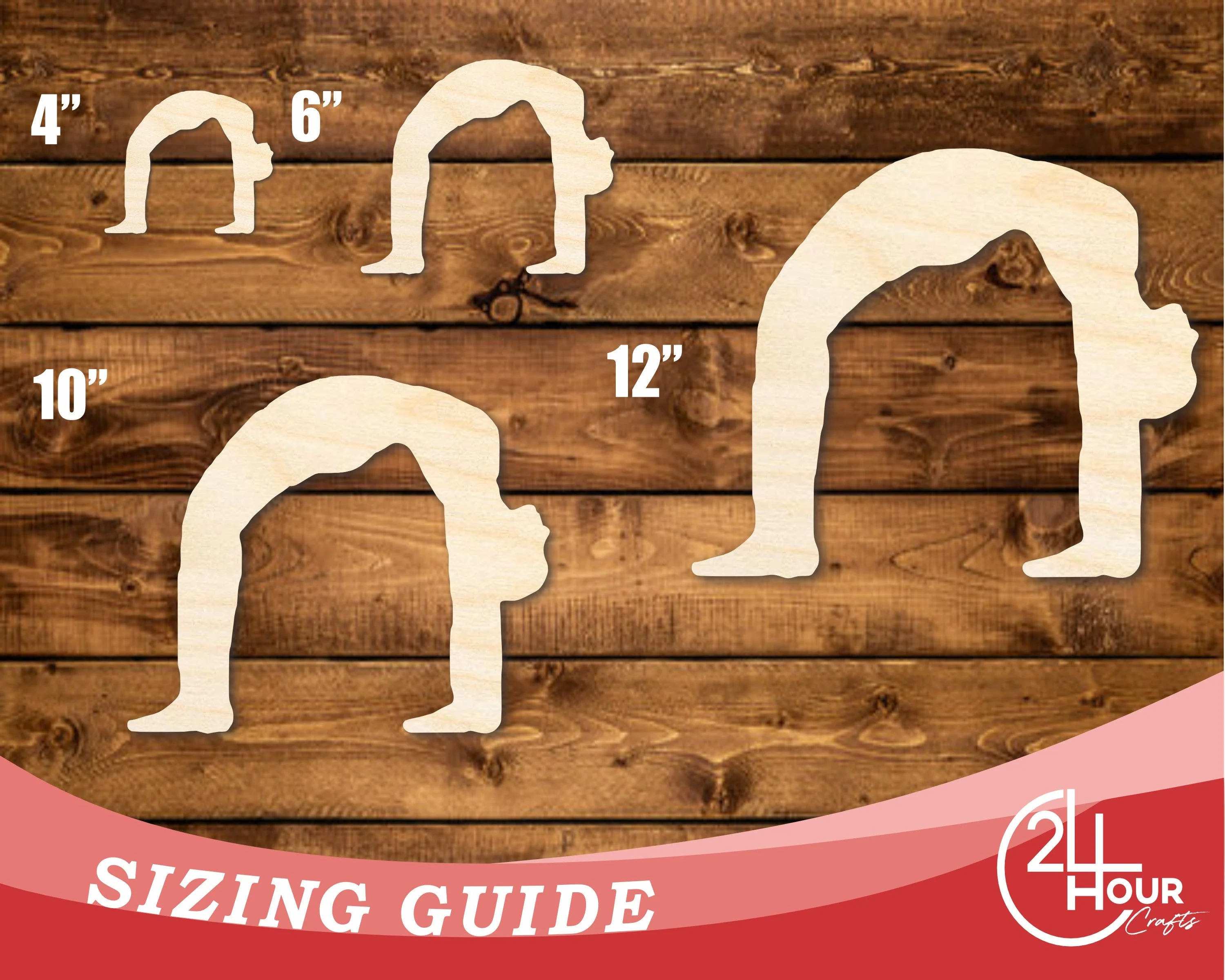 Unfinished Wood Yoga Wheel Pose Shape | DIY Craft Cutout | up to 46" DIY - Image 3