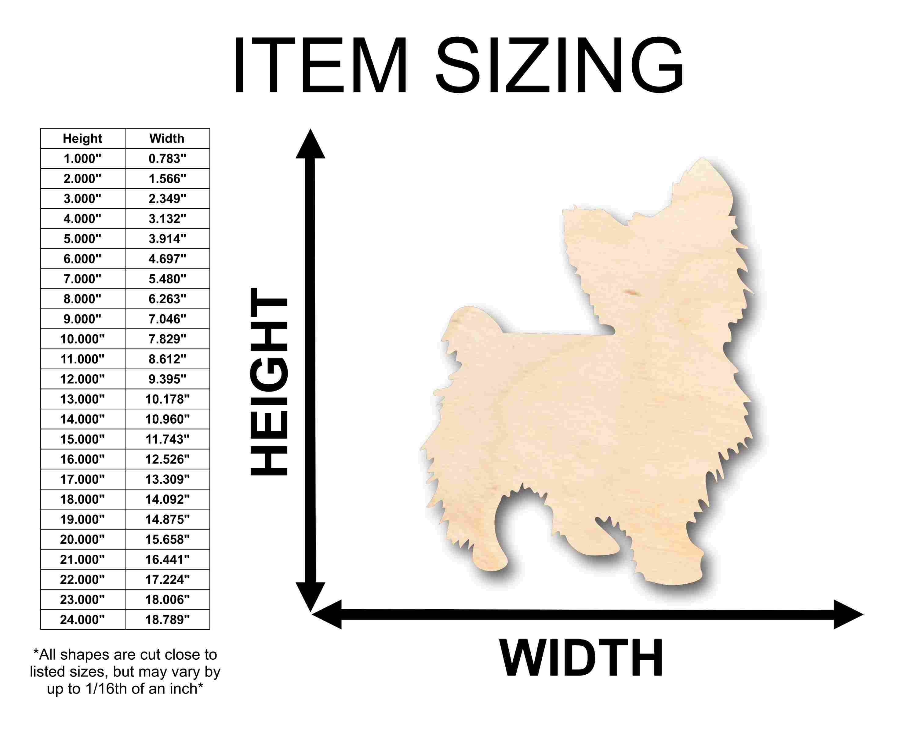 Unfinished Wood Yorkie Silhouette - Craft- up to 46" DIY - Image 2