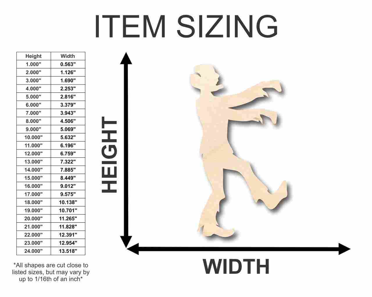 Unfinished Wood Zombie Monster Shape - Halloween - Craft - up to 46" DIY - Image 2