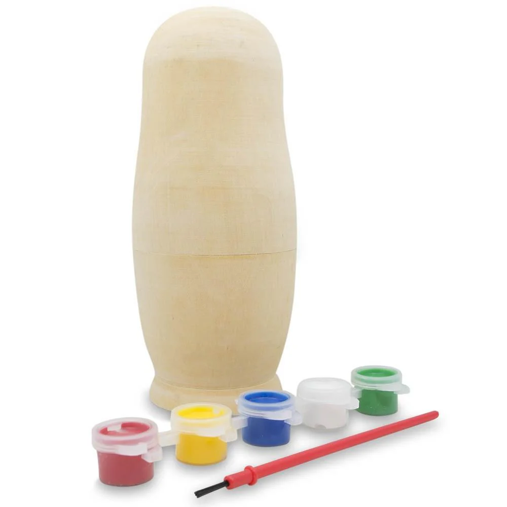 Unfinished Wooden Nesting Doll DIY Craft Blank for Painting 6.75 Inches - Image 2