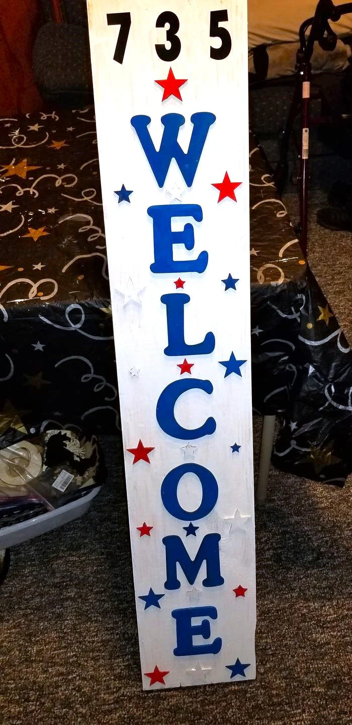 Unfinished Wooden Porch Sign | Seasonal Welcome Standing Board | 47" Tall x 12" Wide Rectangle | 1/2" Thick - Image 2
