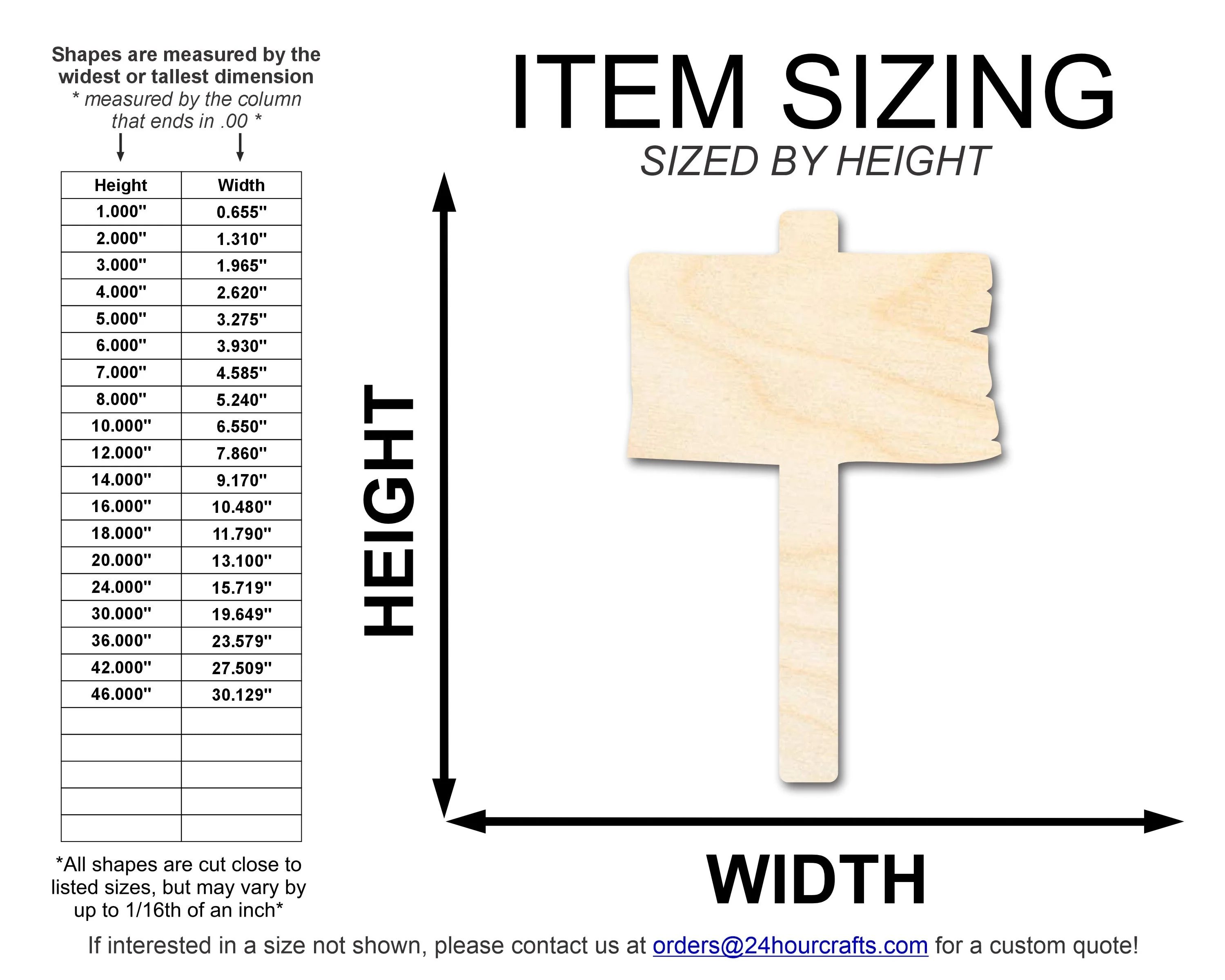 Unfinished Wooden Sign Shape | DIY Craft Cutout | up to 46" DIY - Image 2