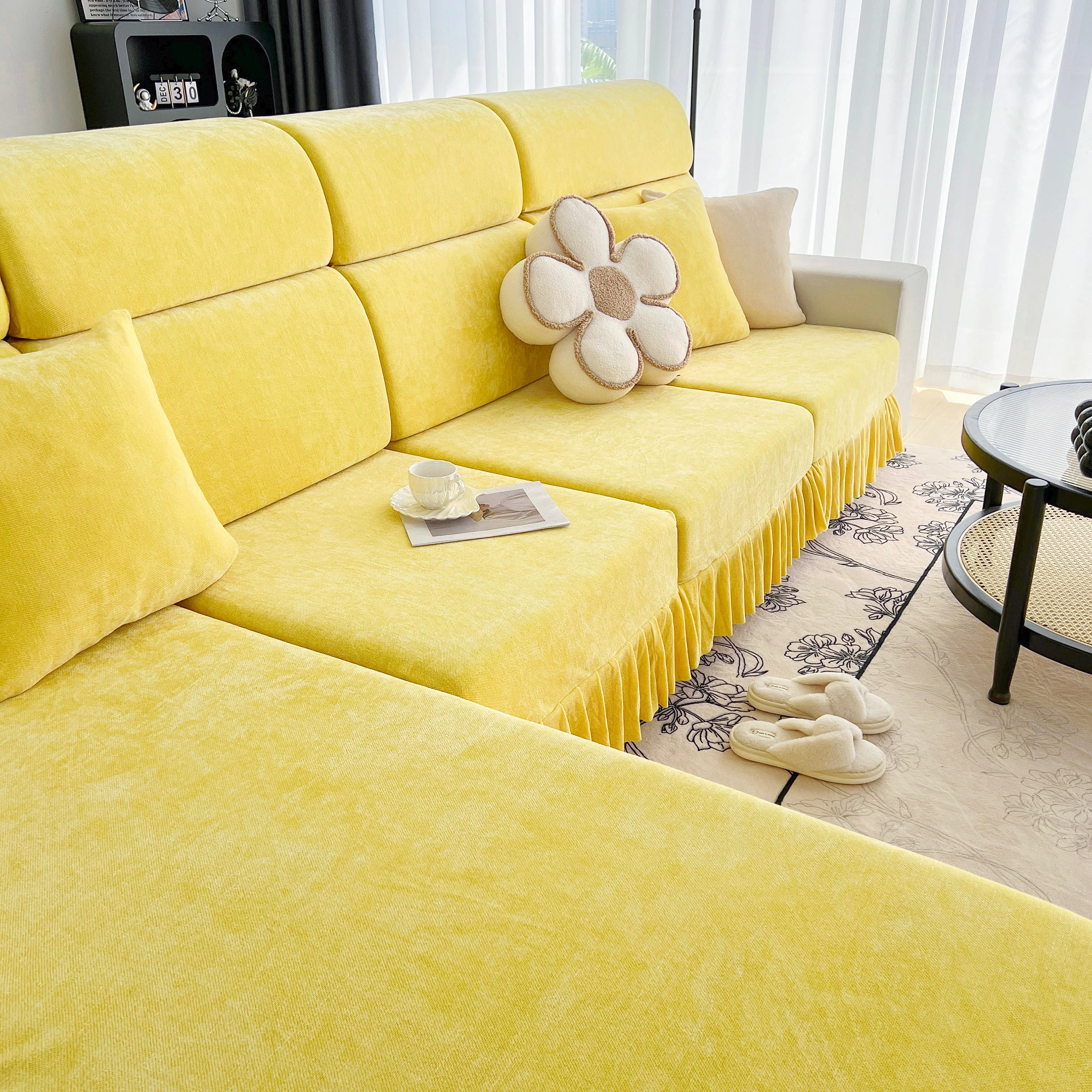 Universal Elastic Skirt Sofa Slipcover, Stretch Sofa Cushion Cover For Bedroom Office Living Room - Image 101