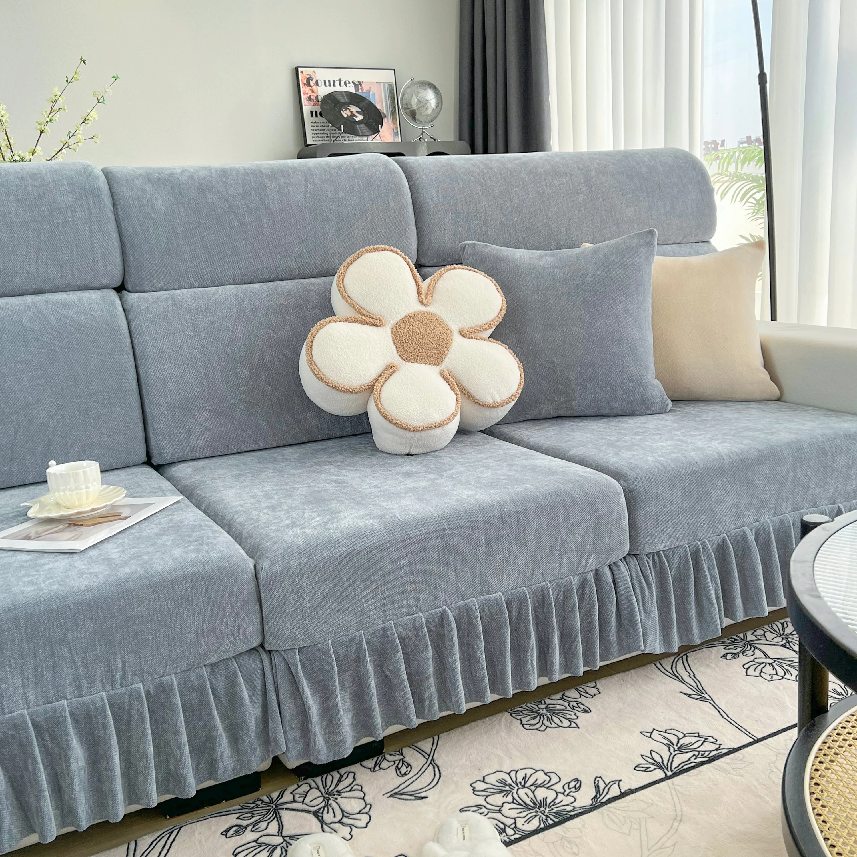 Universal Elastic Skirt Sofa Slipcover, Stretch Sofa Cushion Cover For Bedroom Office Living Room - Image 11