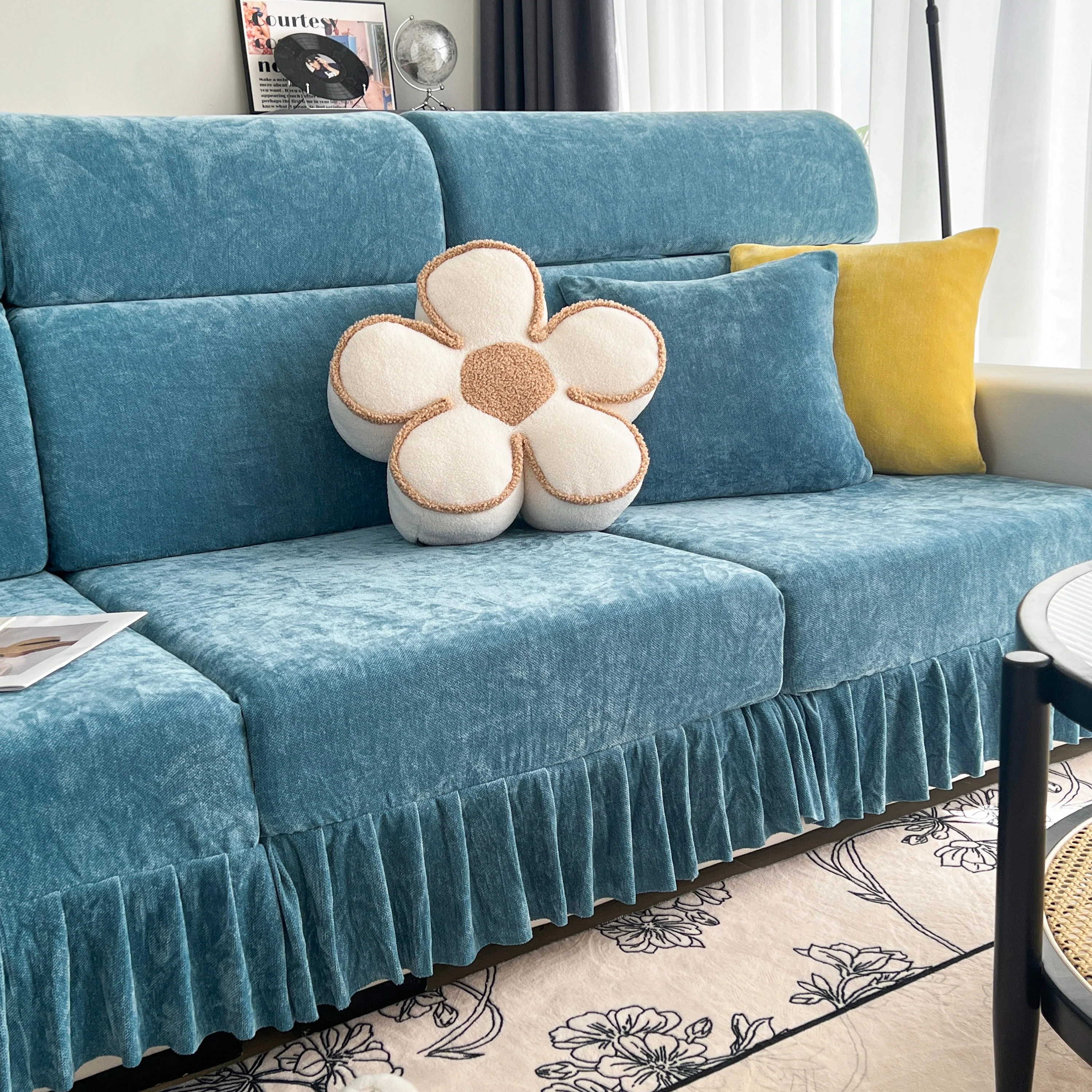 Universal Elastic Skirt Sofa Slipcover, Stretch Sofa Cushion Cover For Bedroom Office Living Room - Image 132