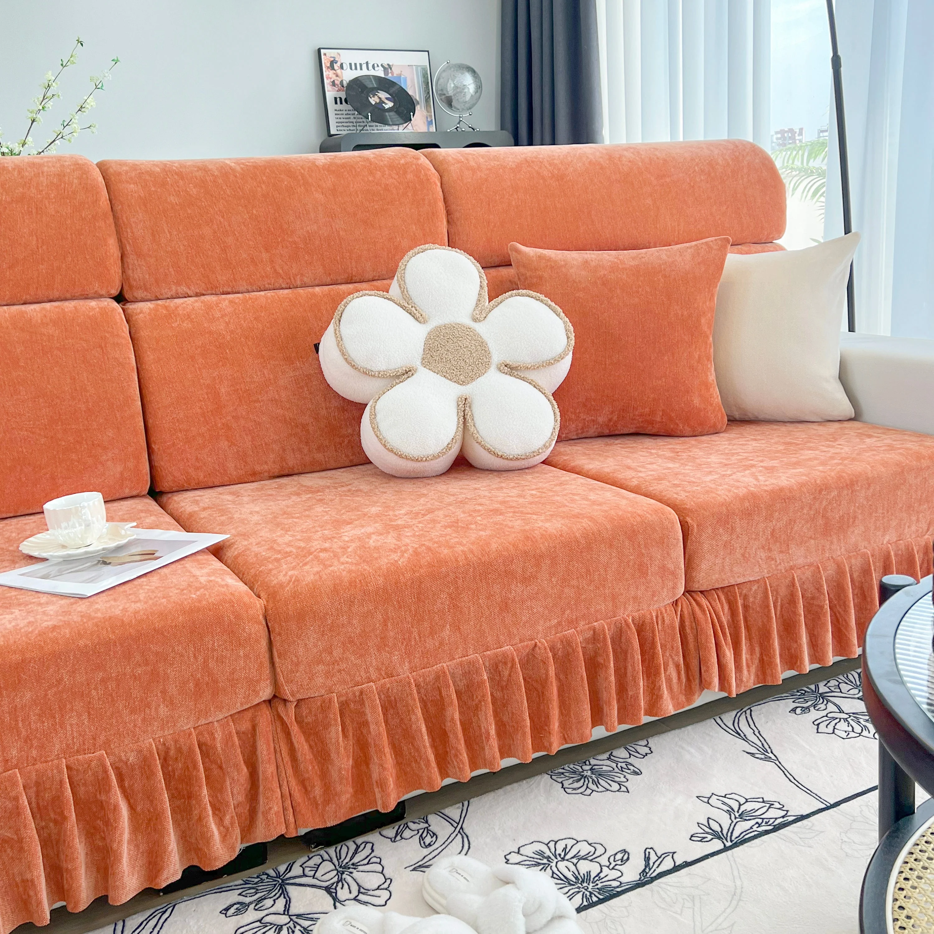 Universal Elastic Skirt Sofa Slipcover, Stretch Sofa Cushion Cover For Bedroom Office Living Room - Image 145