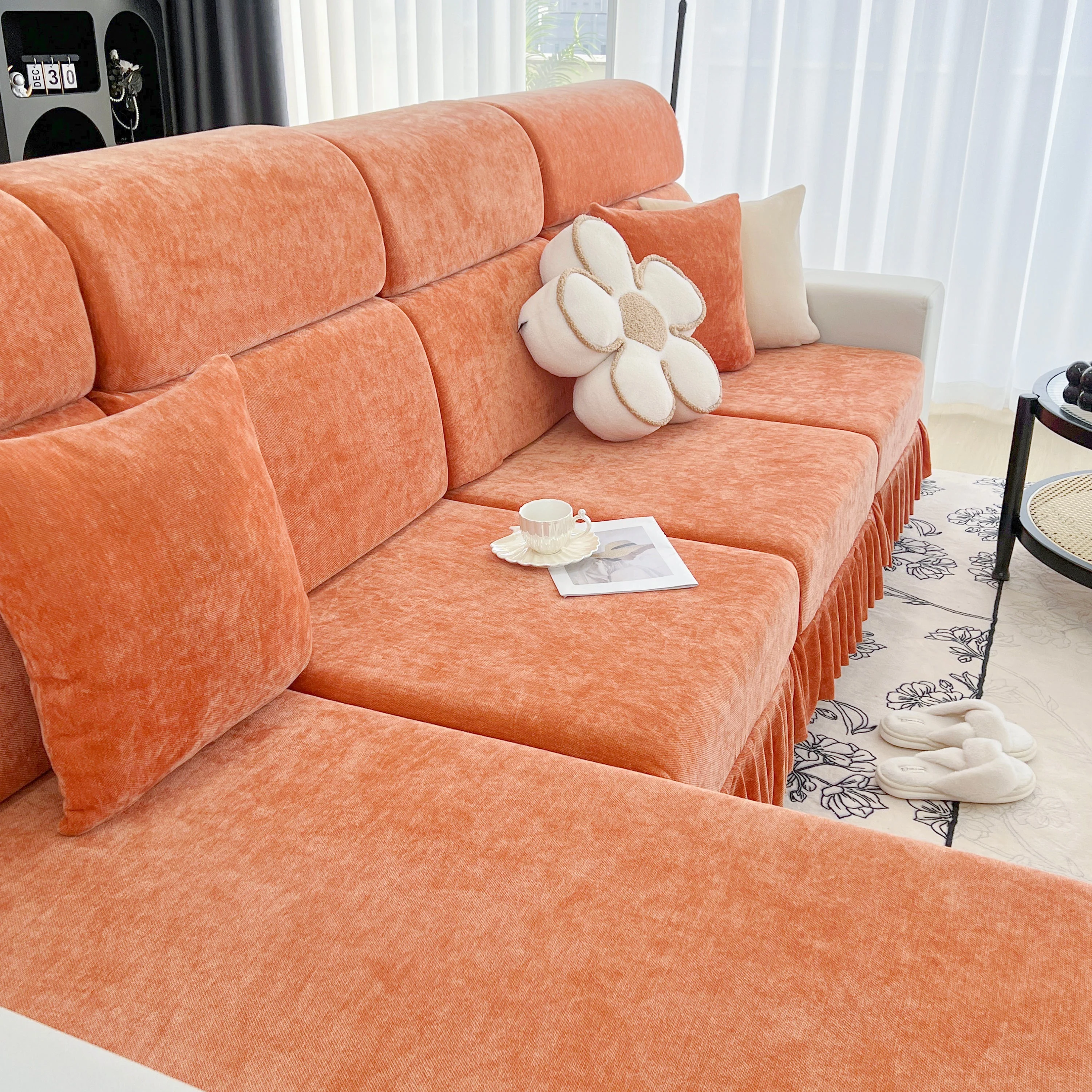 Universal Elastic Skirt Sofa Slipcover, Stretch Sofa Cushion Cover For Bedroom Office Living Room - Image 148
