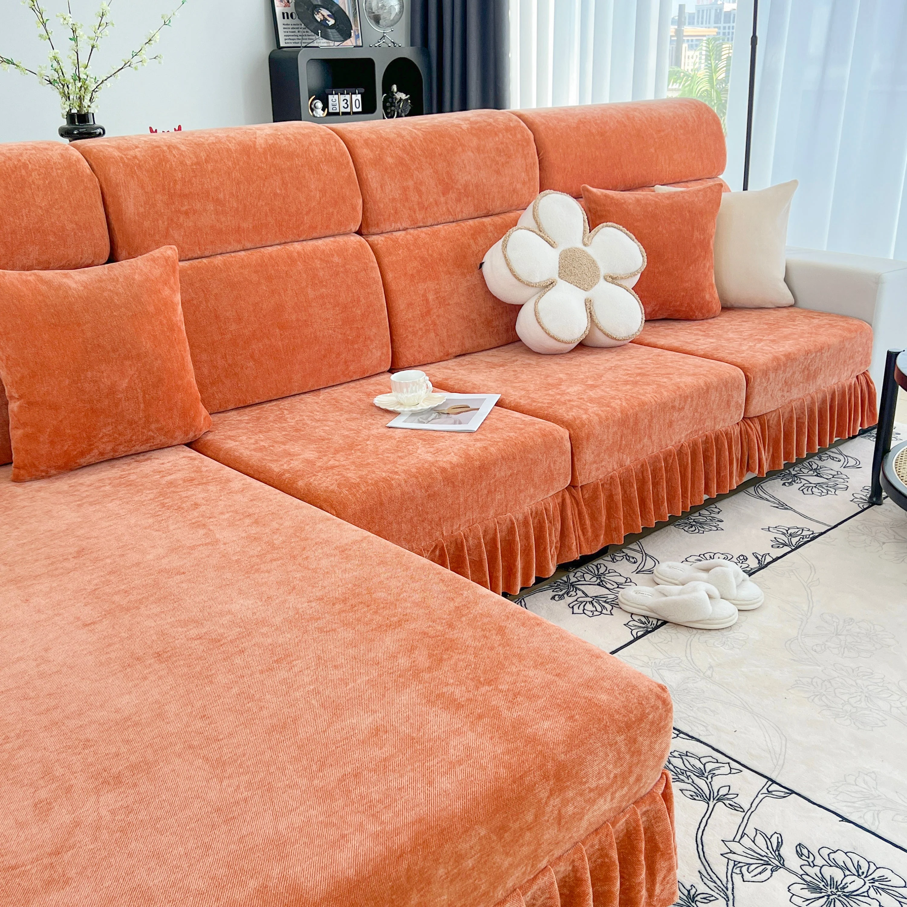 Universal Elastic Skirt Sofa Slipcover, Stretch Sofa Cushion Cover For Bedroom Office Living Room - Image 149