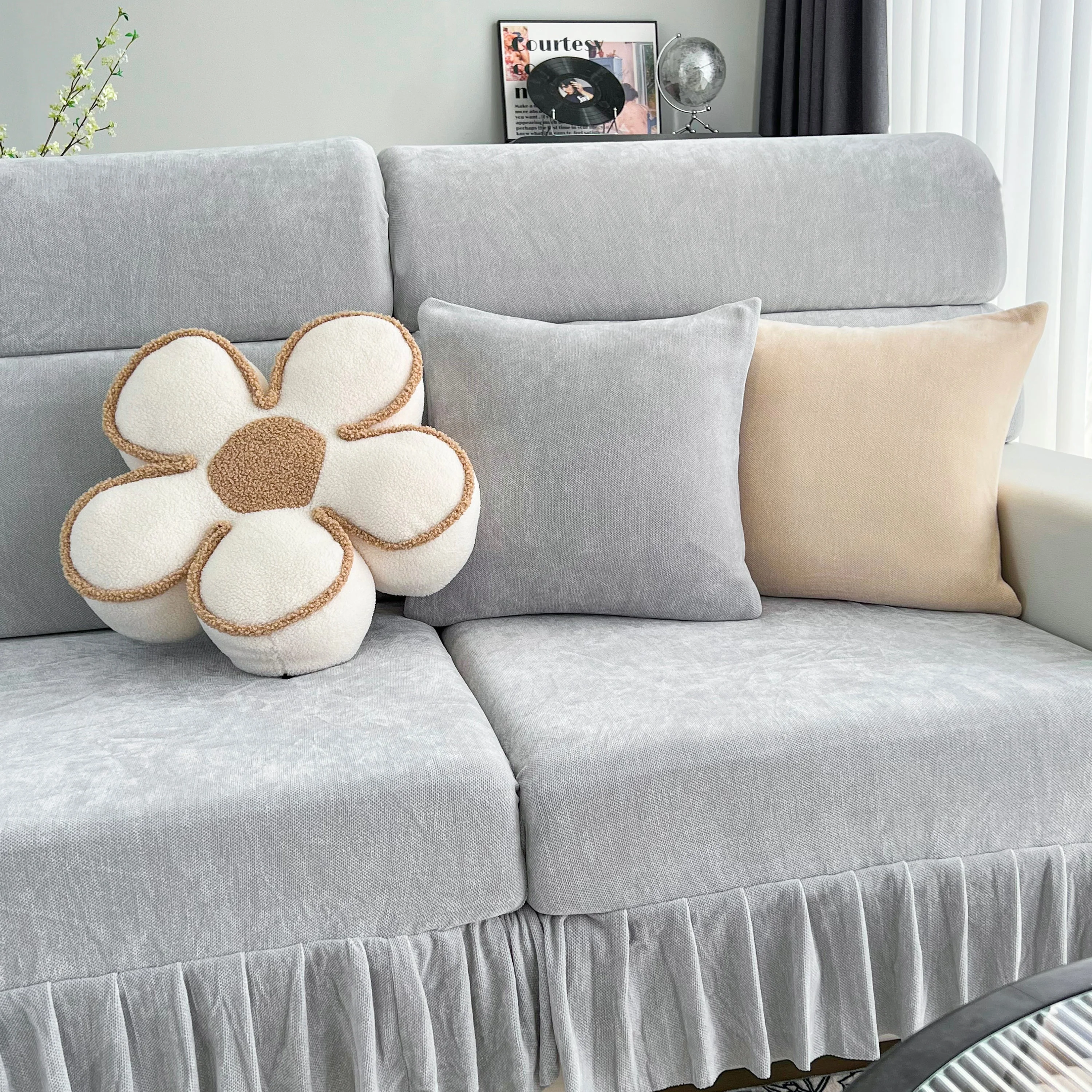 Universal Elastic Skirt Sofa Slipcover, Stretch Sofa Cushion Cover For Bedroom Office Living Room - Image 179