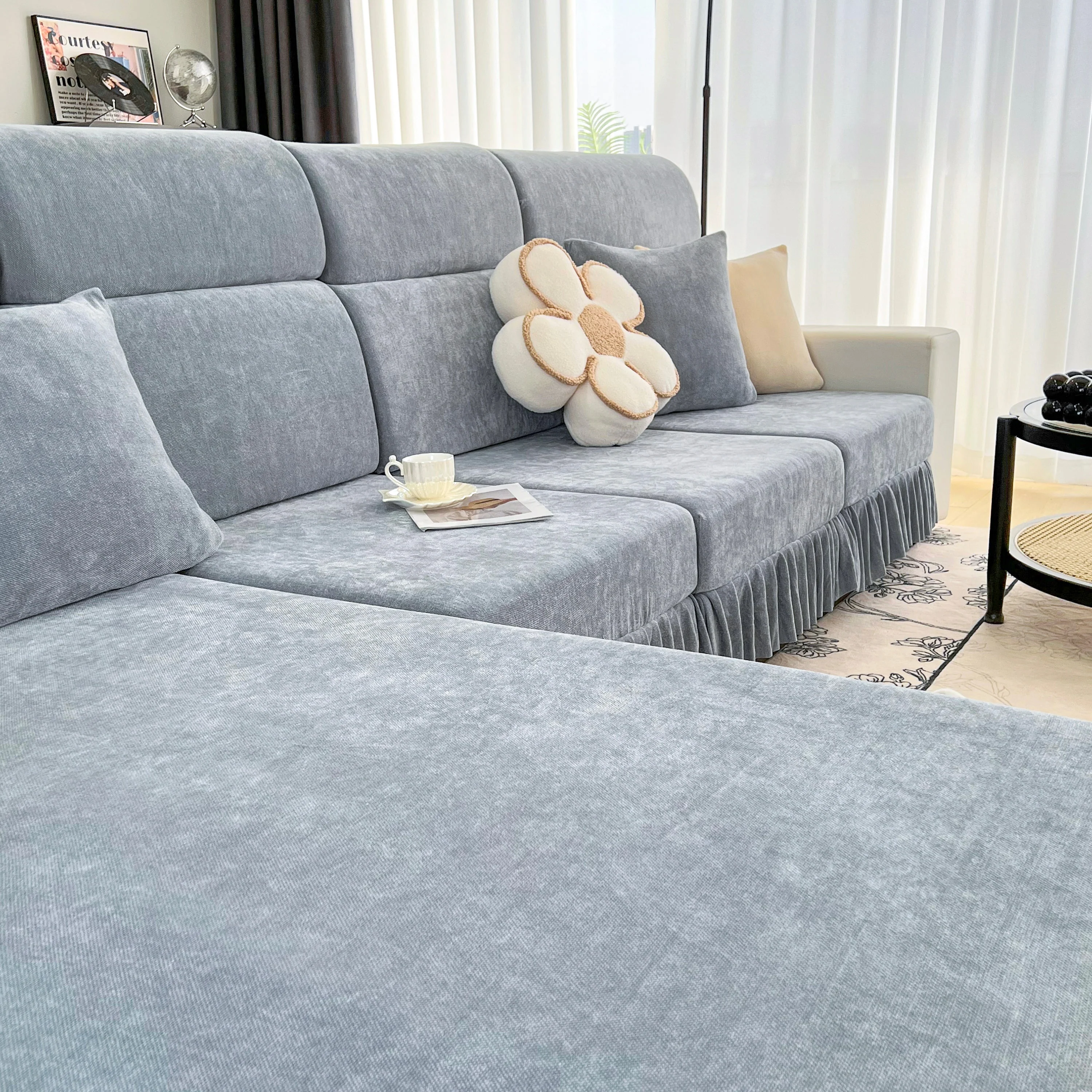 Universal Elastic Skirt Sofa Slipcover, Stretch Sofa Cushion Cover For Bedroom Office Living Room - Image 19