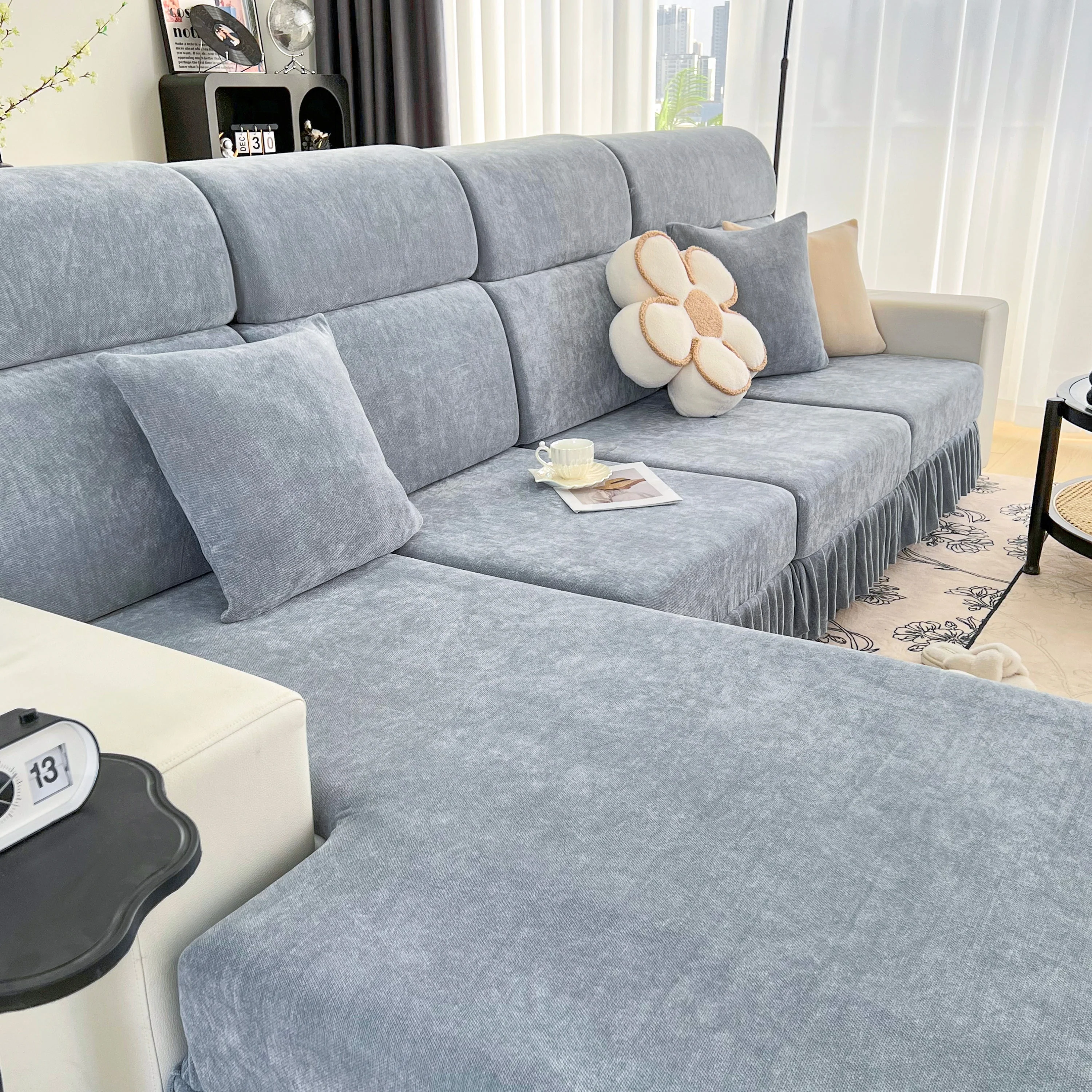 Universal Elastic Skirt Sofa Slipcover, Stretch Sofa Cushion Cover For Bedroom Office Living Room - Image 27