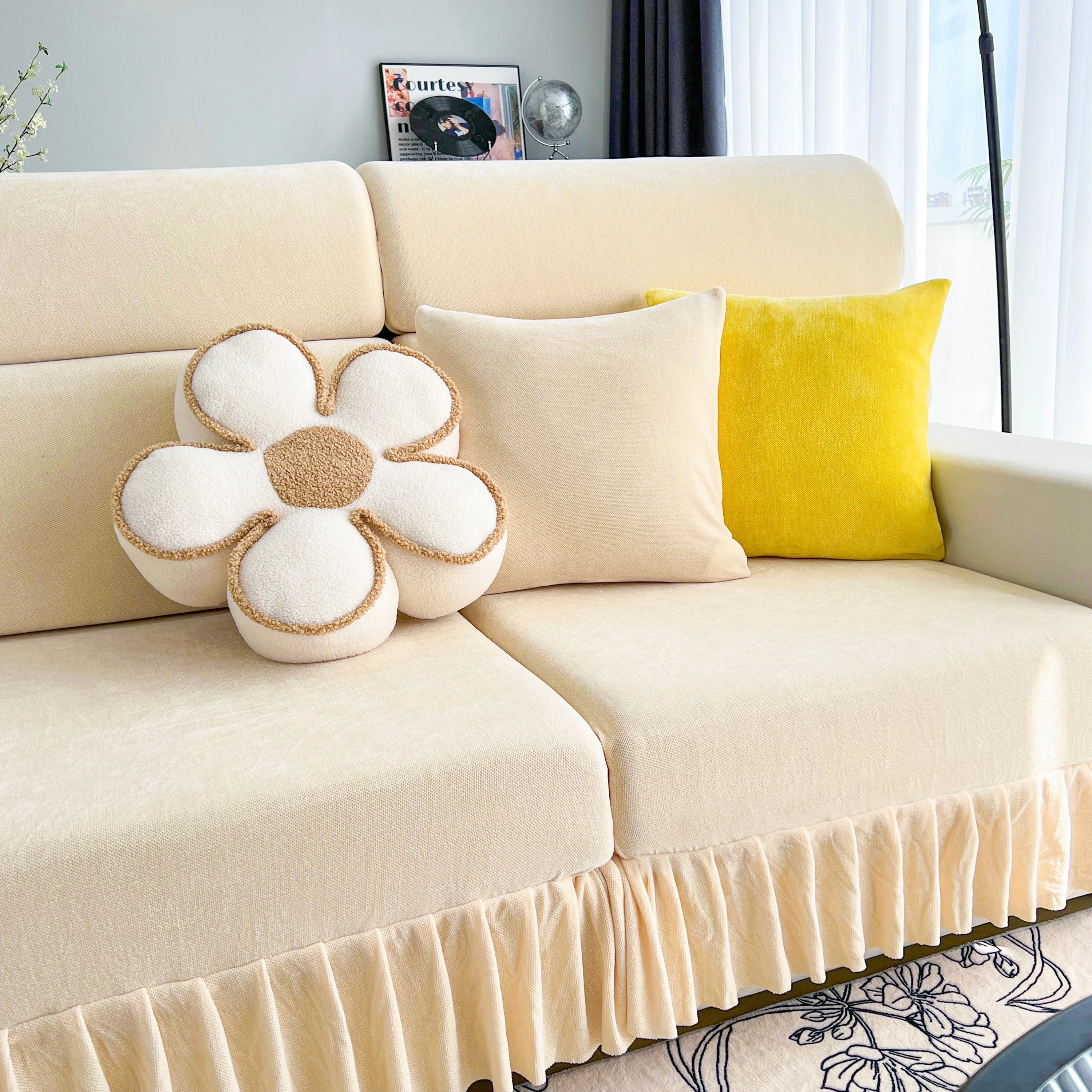 Universal Elastic Skirt Sofa Slipcover, Stretch Sofa Cushion Cover For Bedroom Office Living Room - Image 35