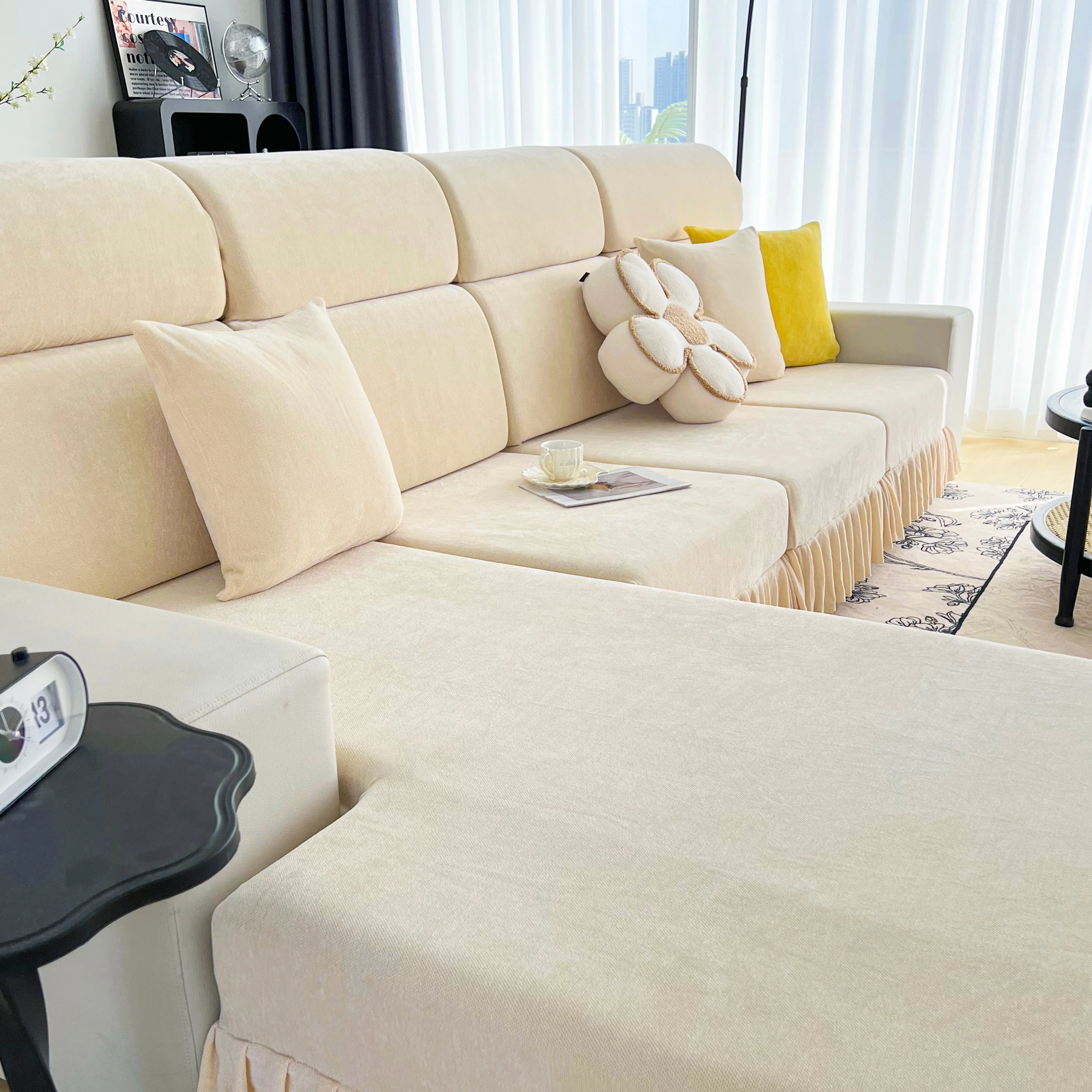 Universal Elastic Skirt Sofa Slipcover, Stretch Sofa Cushion Cover For Bedroom Office Living Room - Image 48