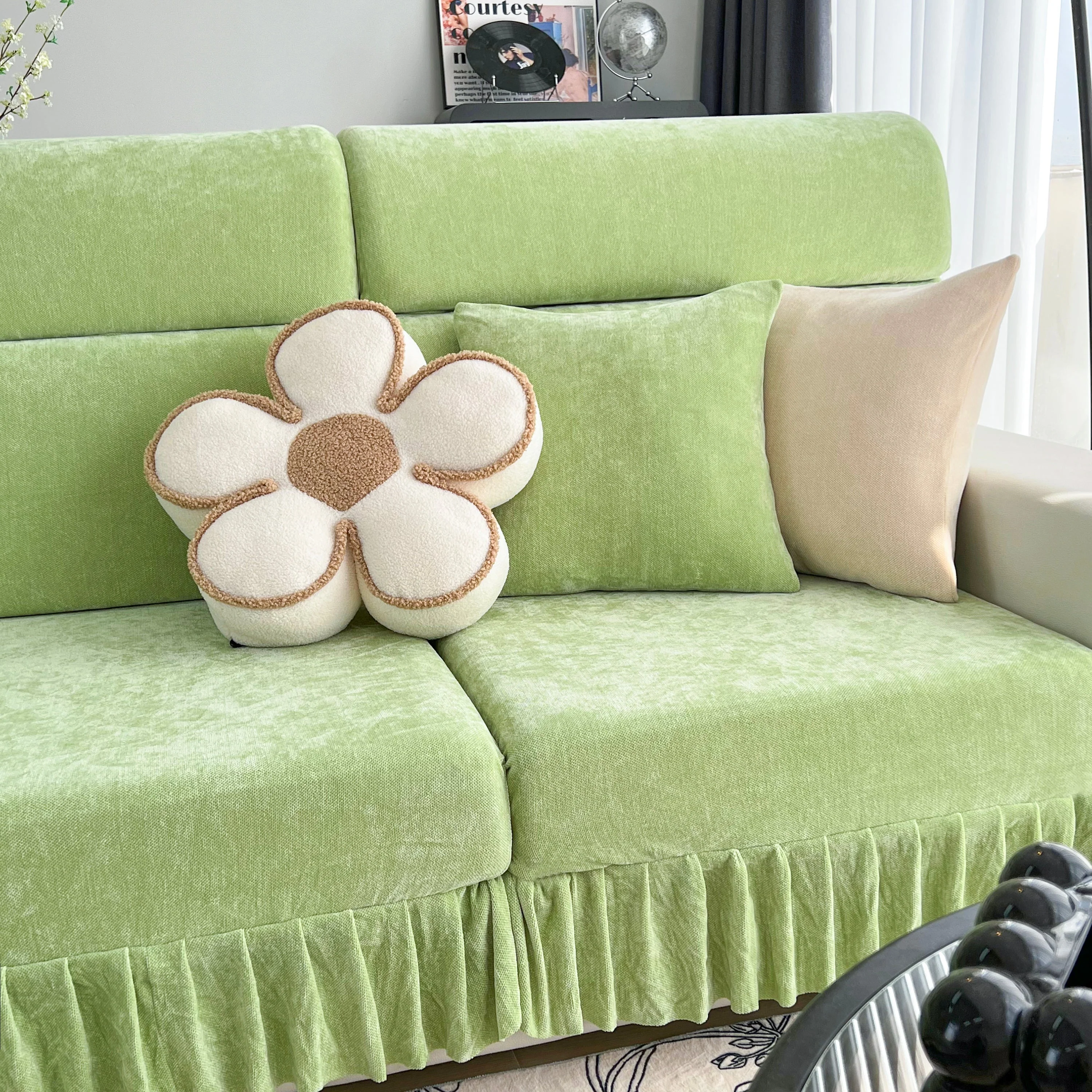 Universal Elastic Skirt Sofa Slipcover, Stretch Sofa Cushion Cover For Bedroom Office Living Room - Image 58