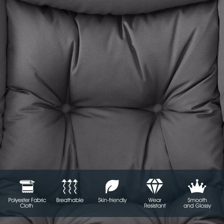 Upholstered Modern Cushioned Accent Chair with Side Pocket in Grey - Image 4