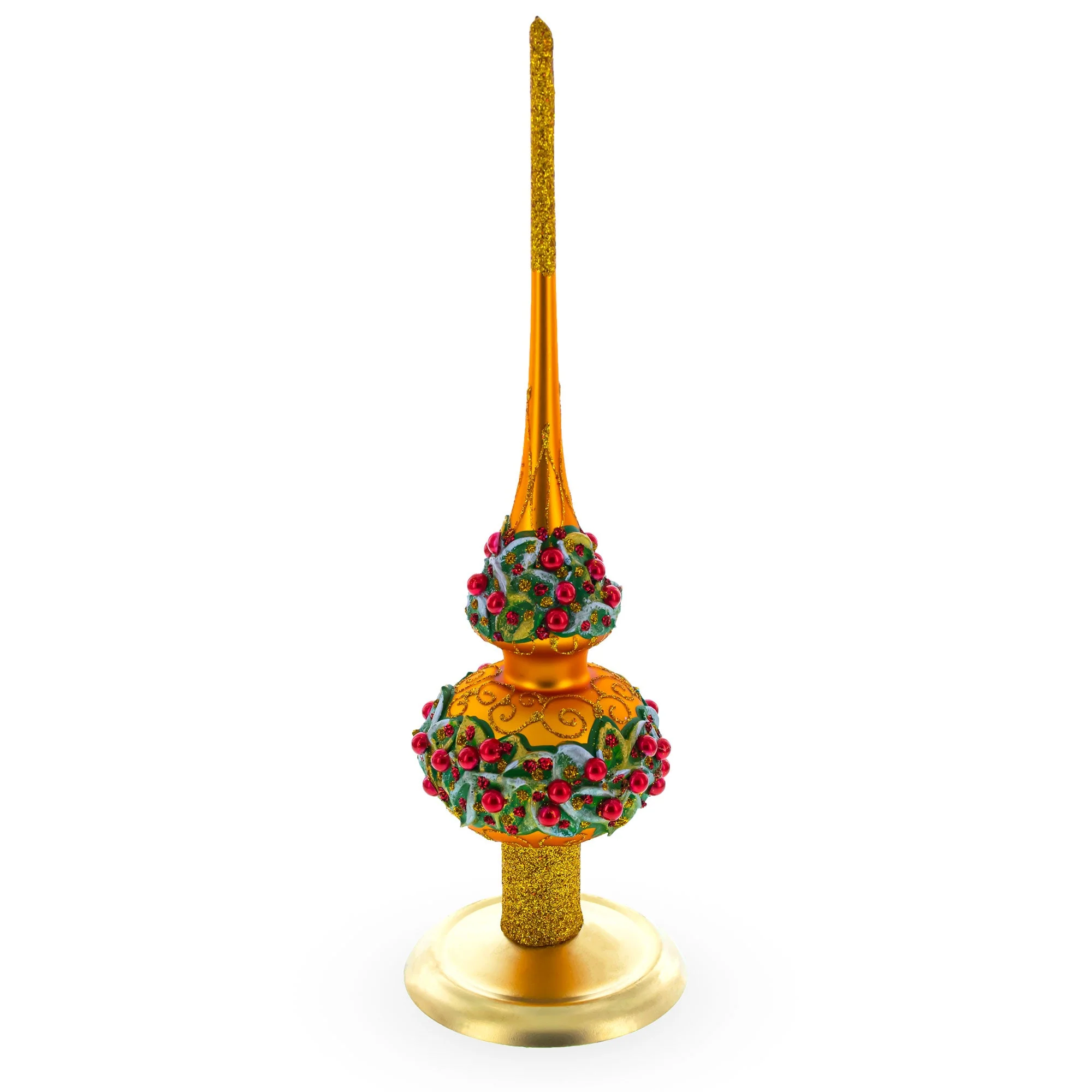 Upright Gold Metal Christmas Tree Topper Finial Stand Display Stand 7.2 Inches (Poland) - Image 2
