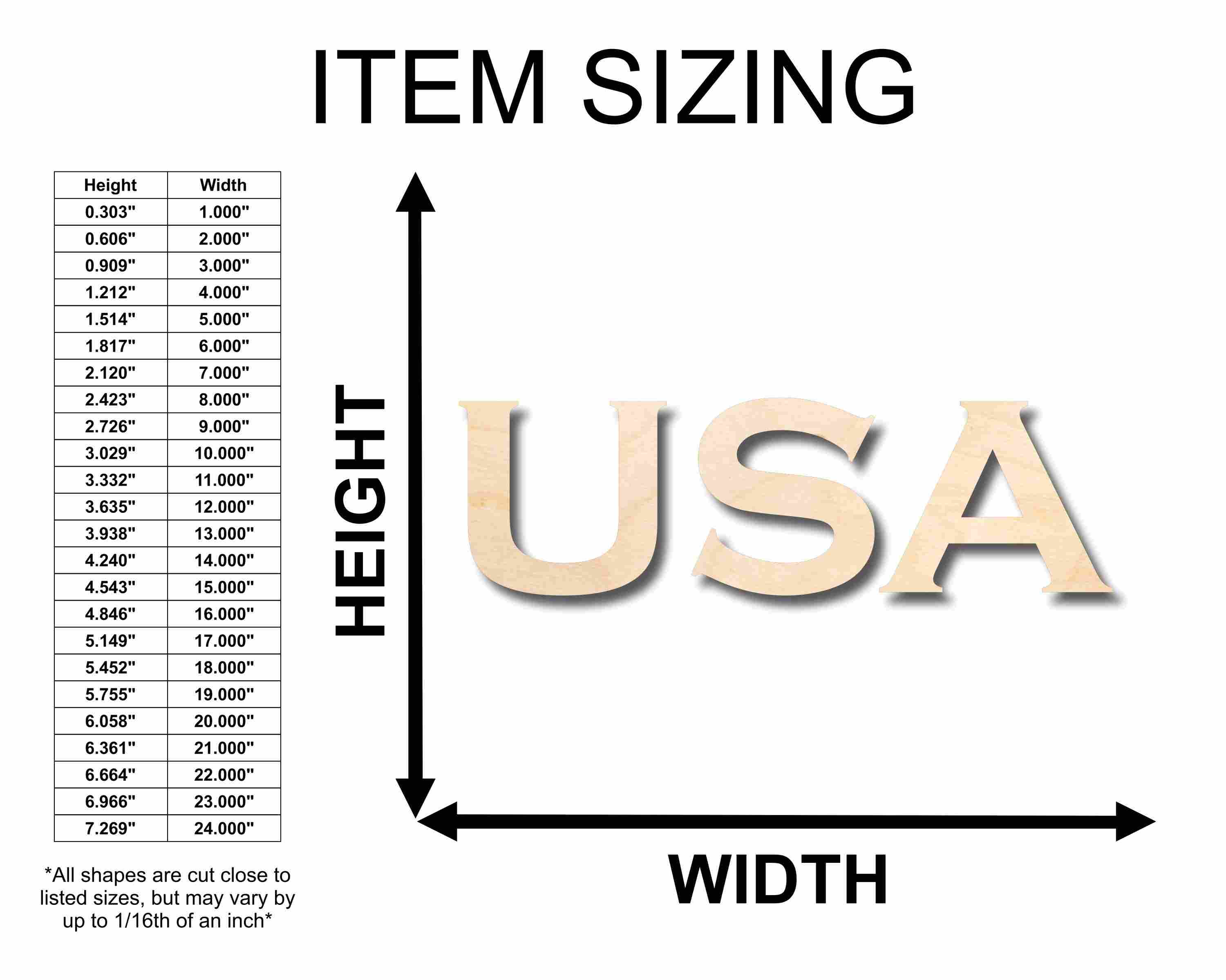 USA Block Letters Craft Unfinished Wood Cutout Font DIY handmade Gift - Image 2