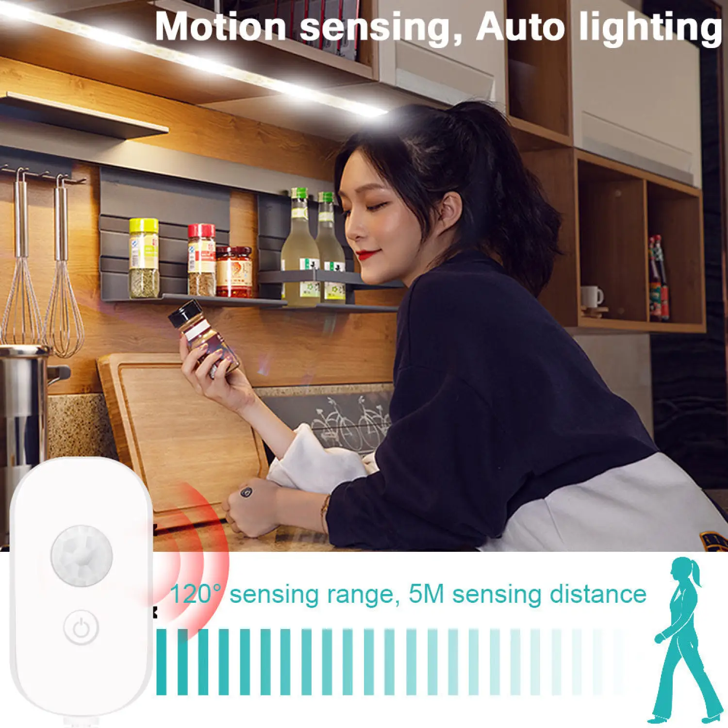 USB Sensor Strip Light LED with Motion Detection for Closet and Home - Image 4