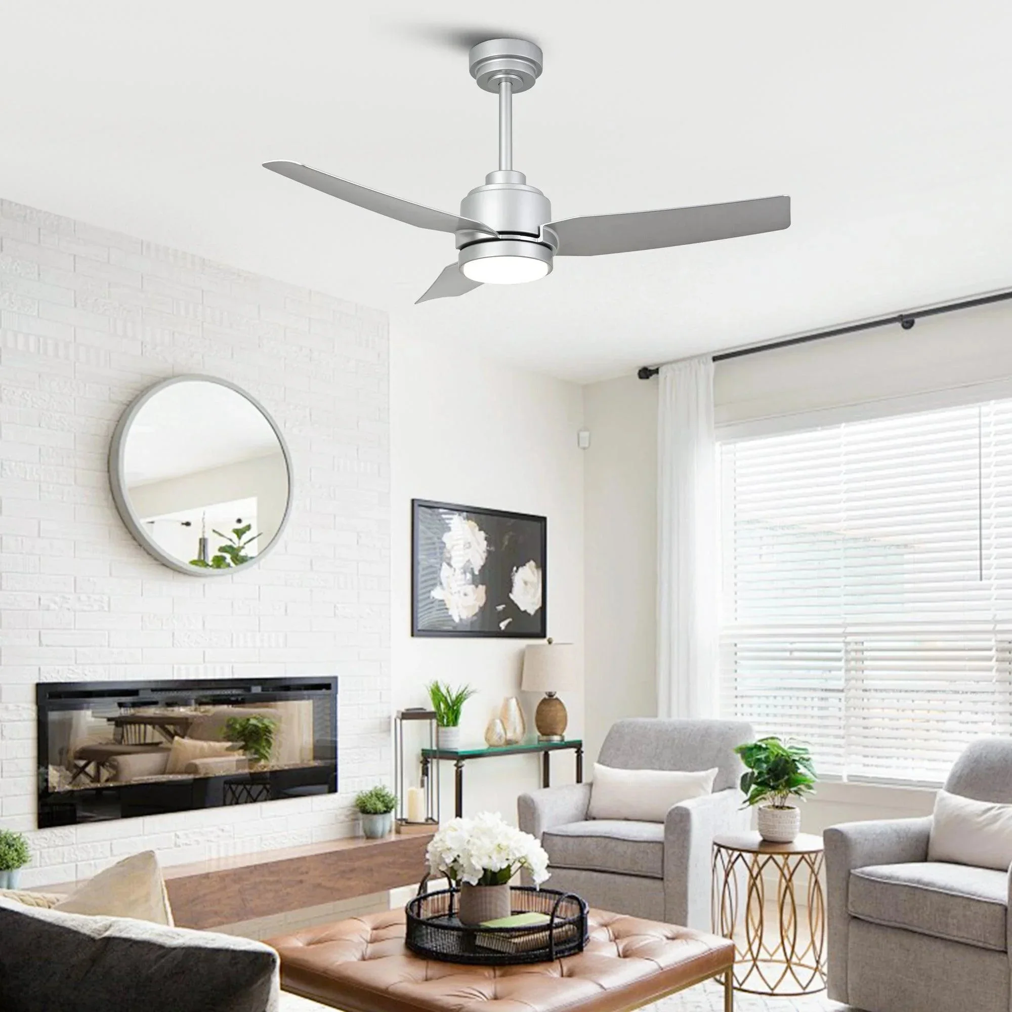 Vaczon 42 Inch 3-Blades Modern Ceiling Fan with Remote Control and LED Light - Image 4