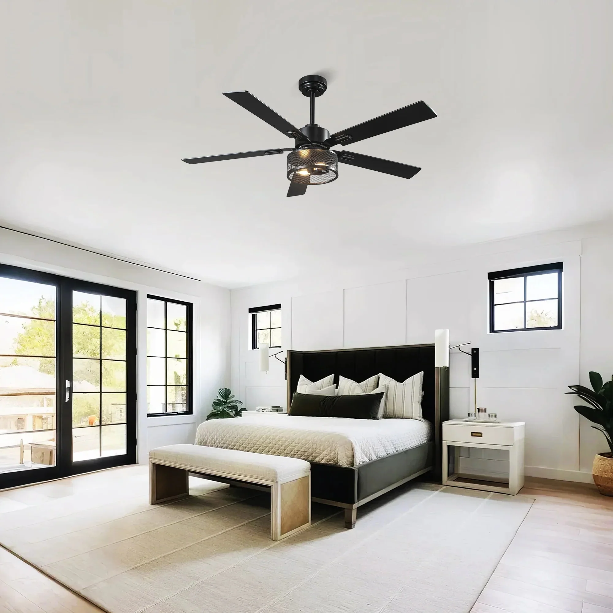 Vaczon 42 Inch 52 Inch 60 Inch Eden Downrod Mount Ceiling Fan with Light and APP & Remote Control - Image 3