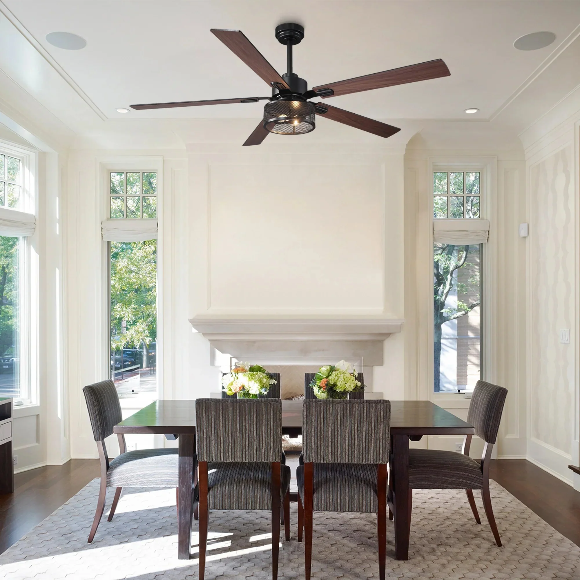 Vaczon 42 Inch 52 Inch 60 Inch Eden Downrod Mount Ceiling Fan with Light and APP & Remote Control - Image 5