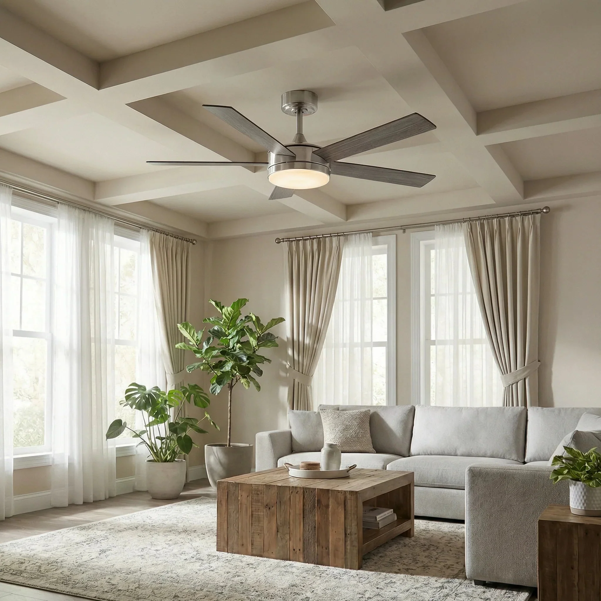 Vaczon 48 Inch Tracy Downrod Mount LED Ceiling Fan with APP & Remote Control - Image 2