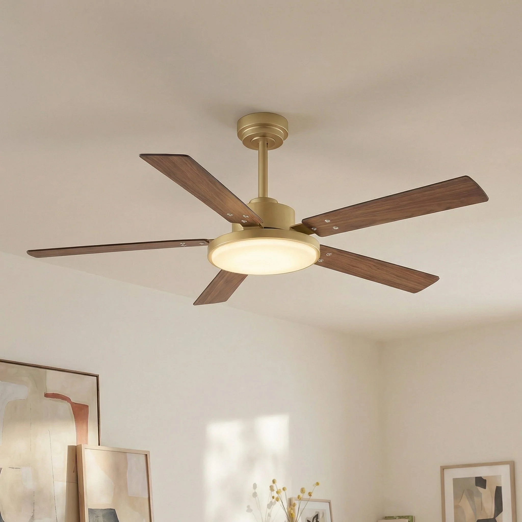 Vaczon 52 Inch Double-sided Blades Modern Ceiling Fan with Remote Control and LED Light - Image 4